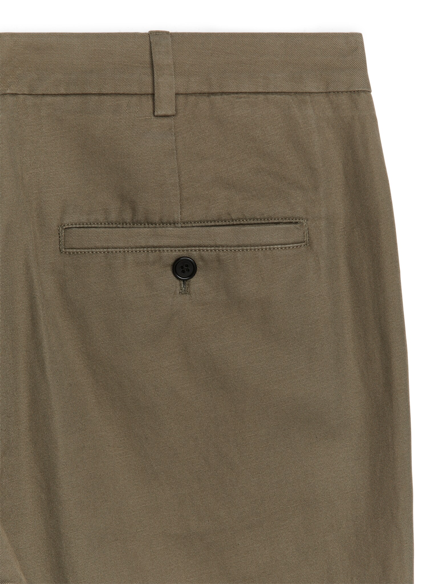 Pantalon classique 7/8 en coton et lin - Vert kaki/Noir/Bleu foncé/Blanc cassé - 2