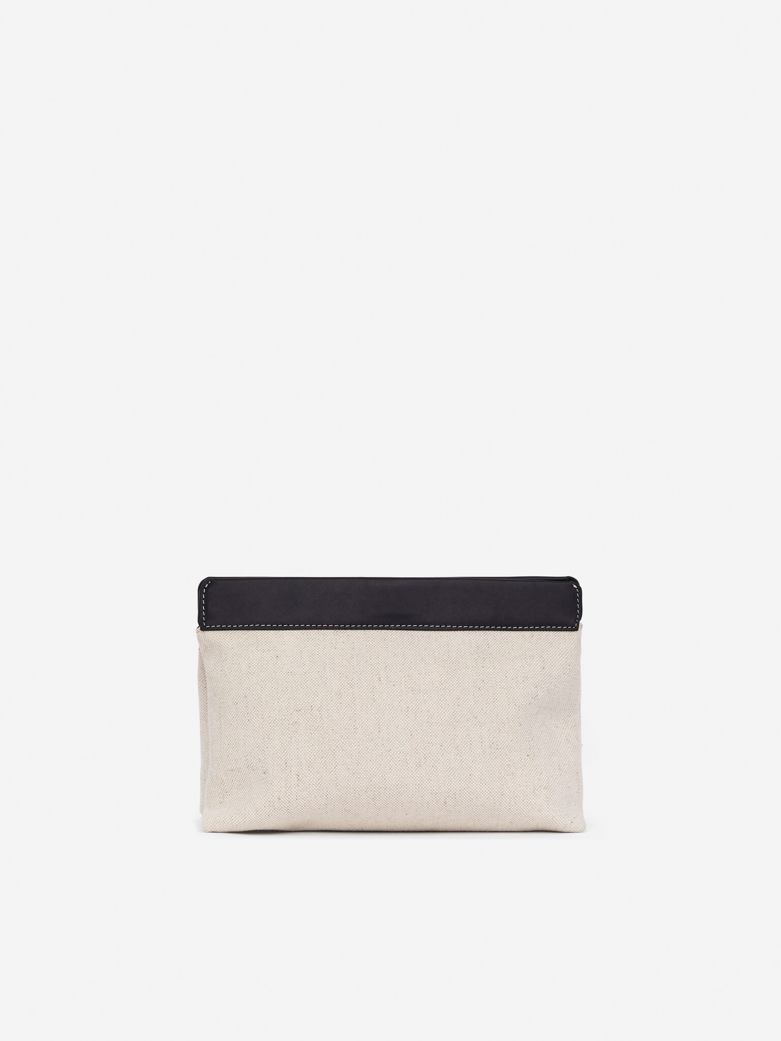Sac en toile et cuir - Beige/Noir