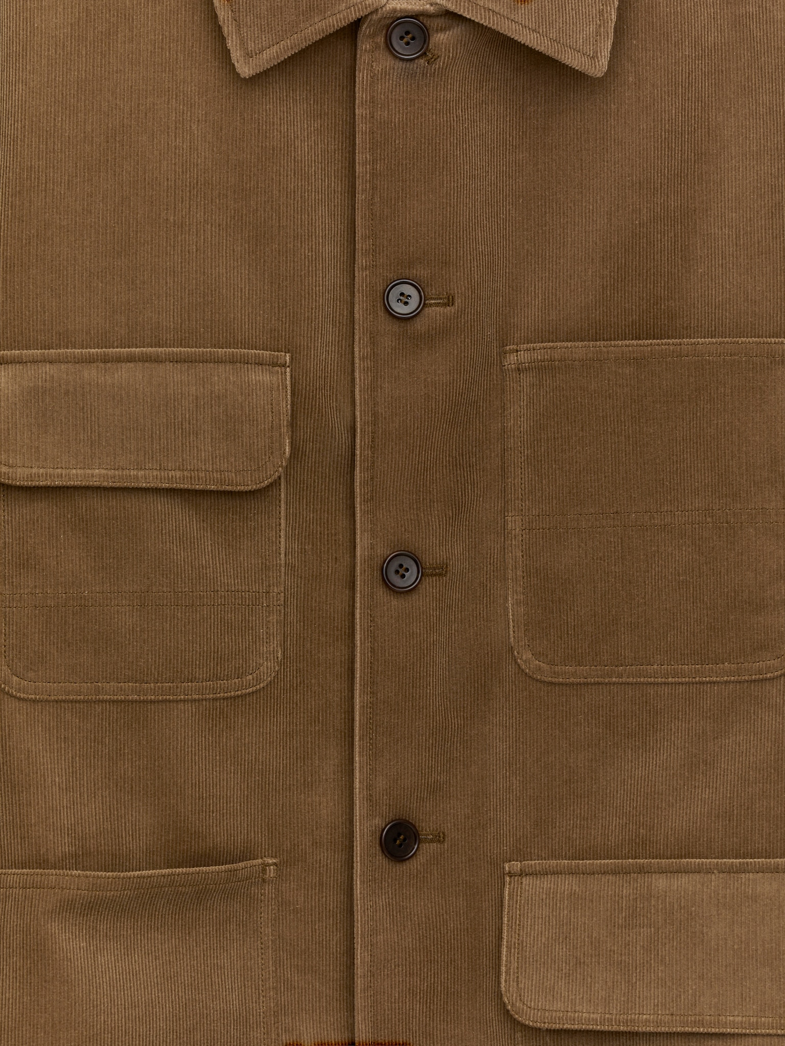 Veste utilitaire en velours côtelé - Beige foncé/Bleu foncé - 5