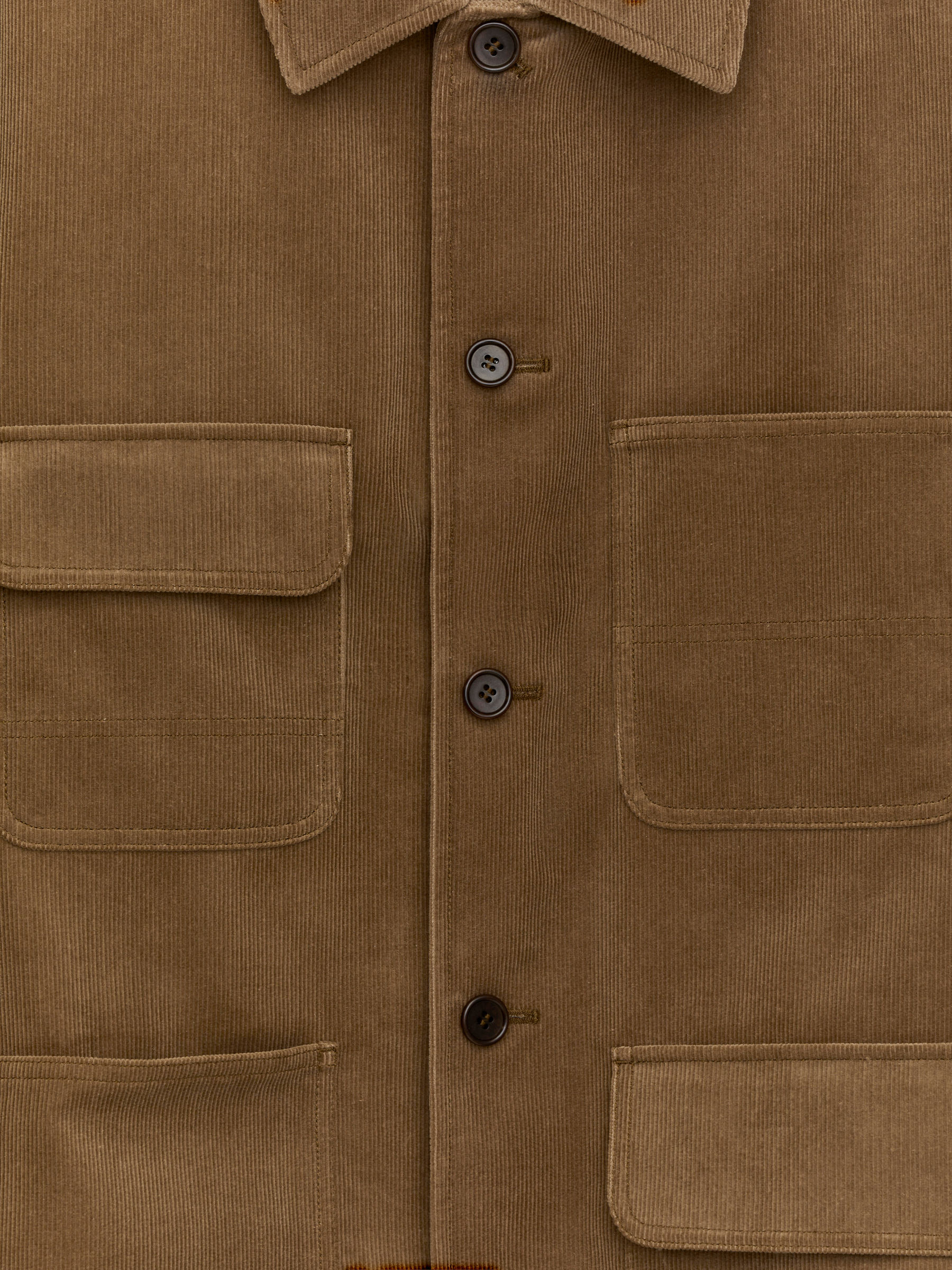 Corduroy Utility Jacket - Dark Beige - Loose fit - Men - StillMedia/DescriptiveDetail - 1