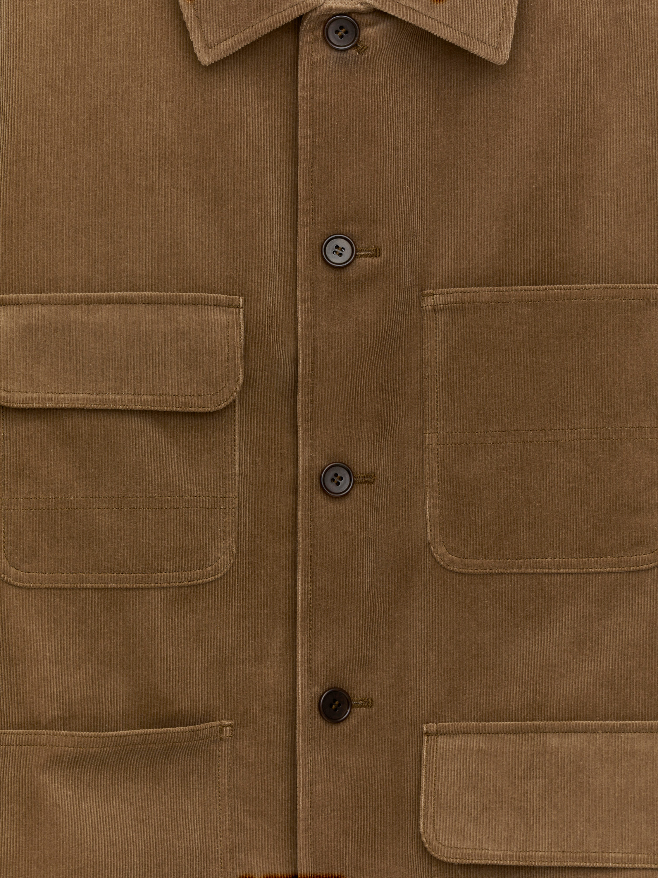 Corduroy Utility Jacket - Dark Beige - Loose fit - Men - StillMedia/DescriptiveDetail - 1