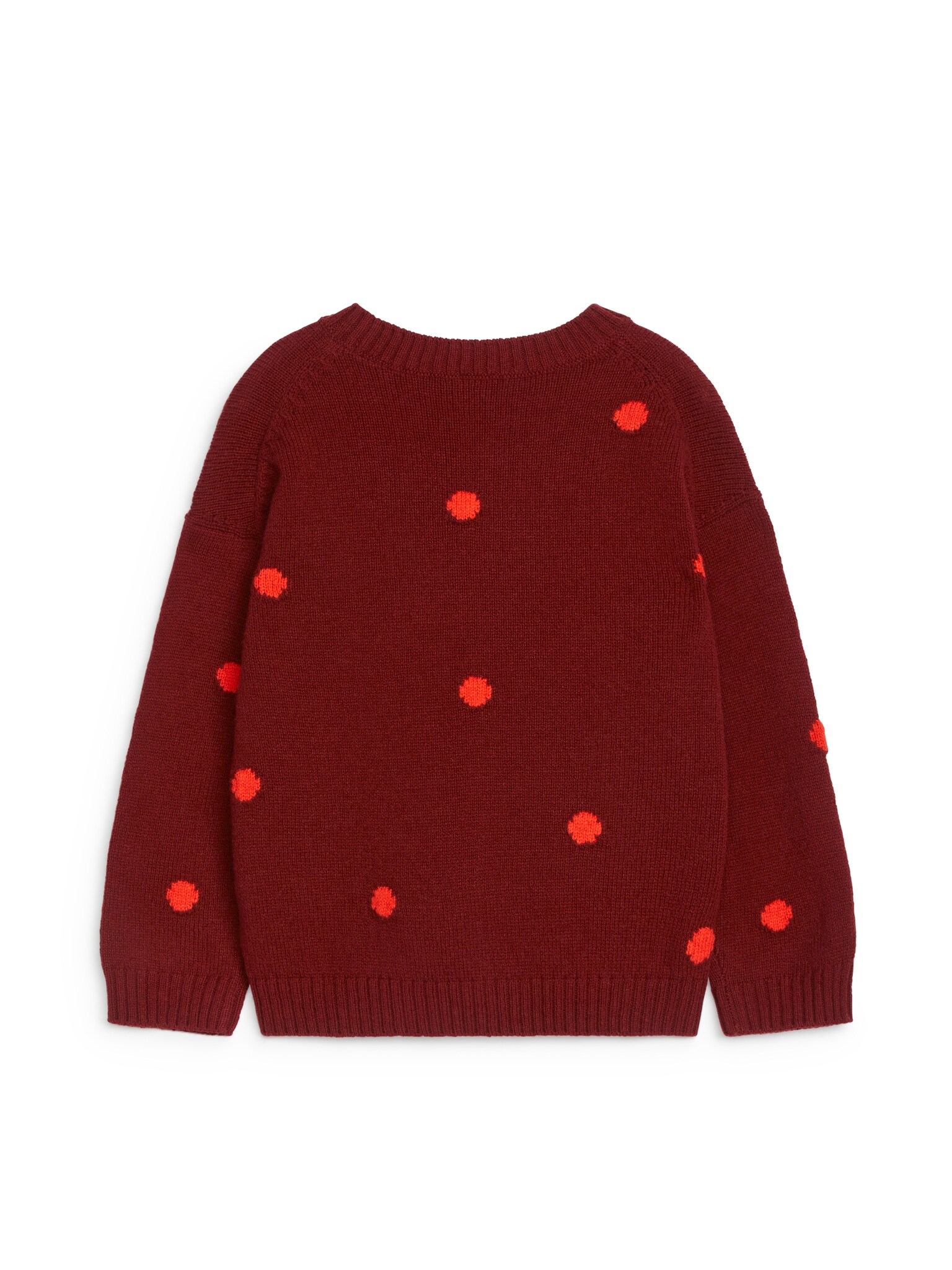 Wool Jumper - Burgundy/Red Dots - 2