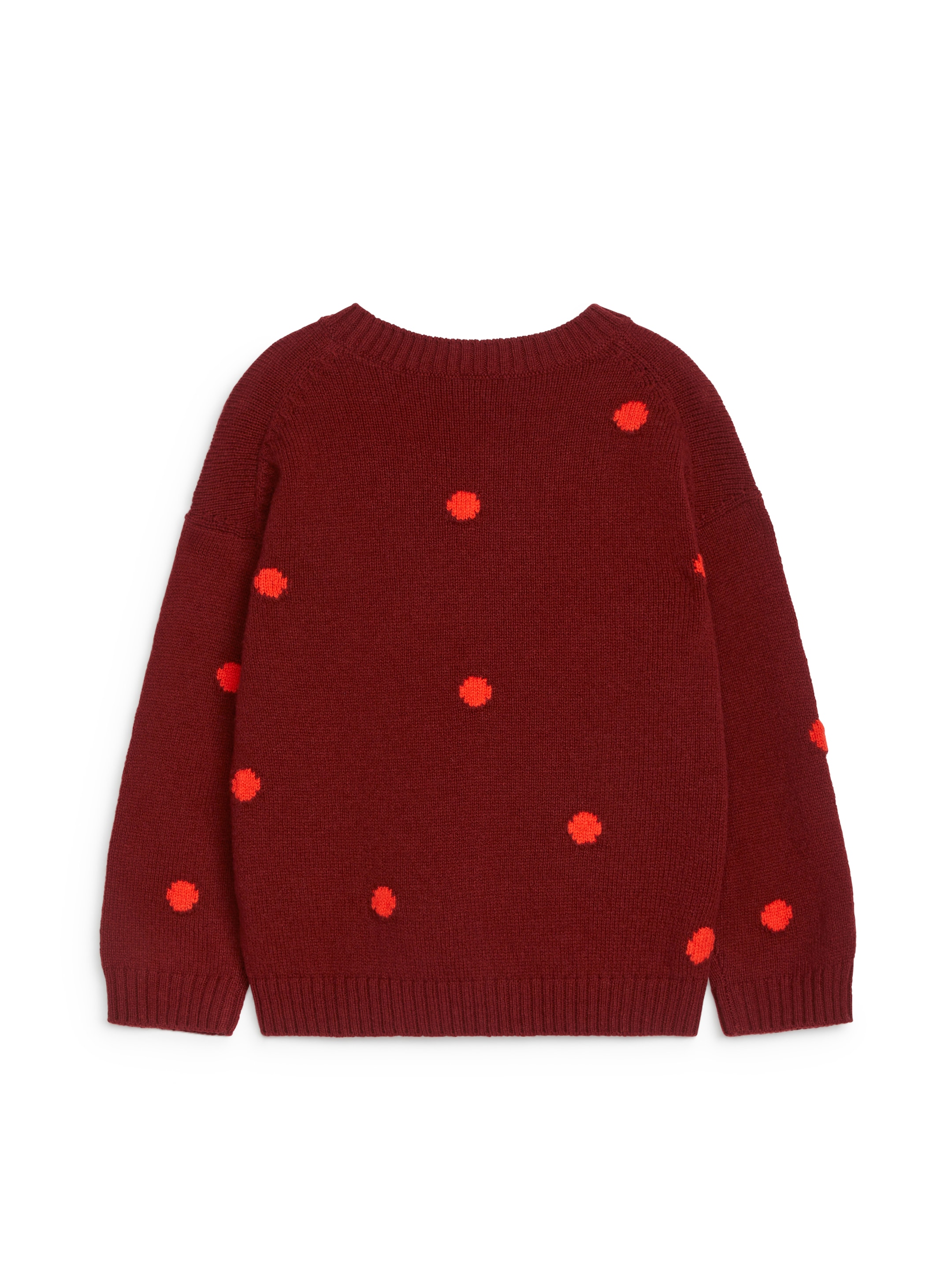 Wool Jumper - Burgundy/Red Dots - Regular fit - Children - StillMedia/DescriptiveStillLife - 1