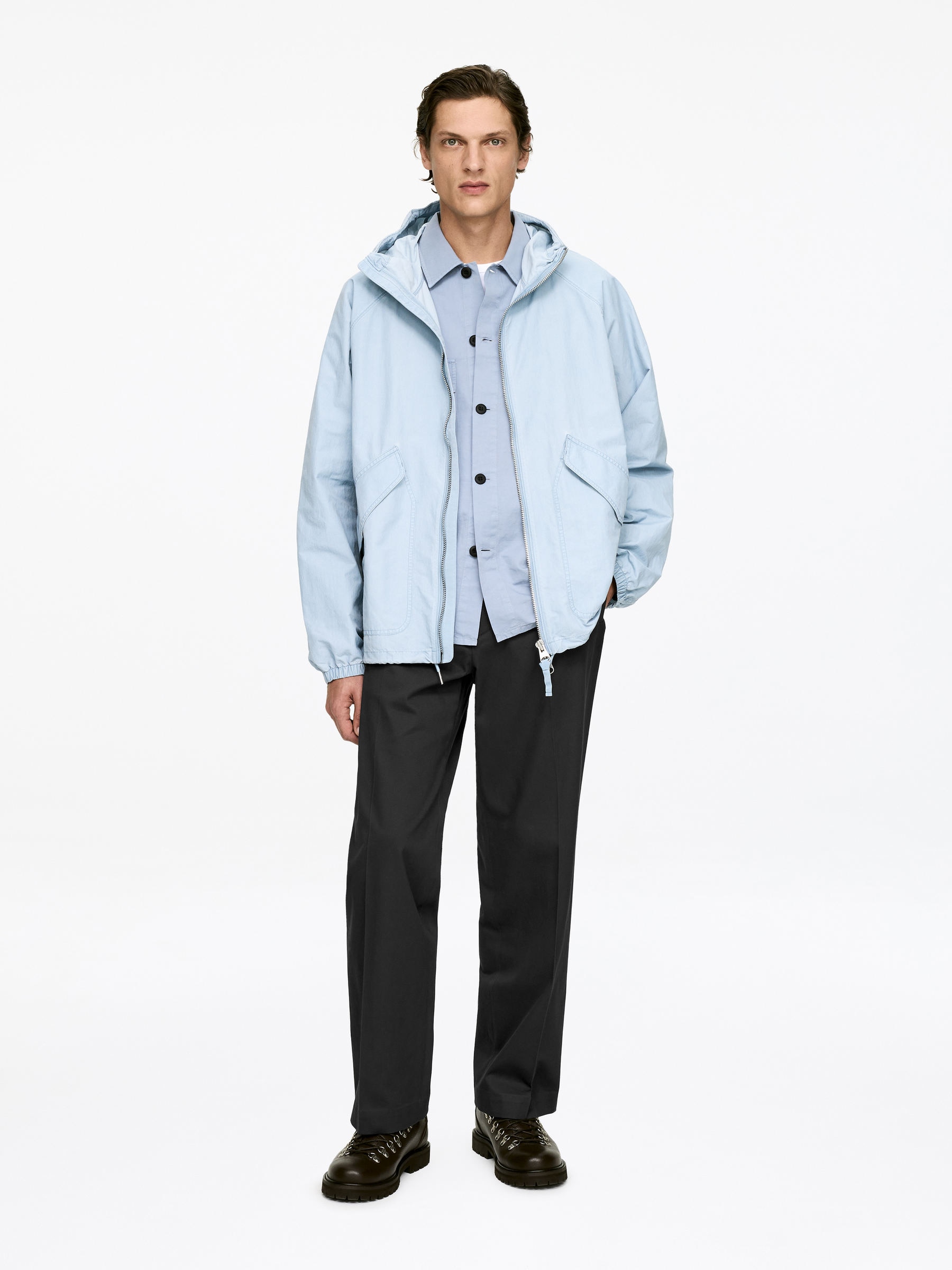 Lockere Hose aus Baumwolltwill-#494A4F-17639