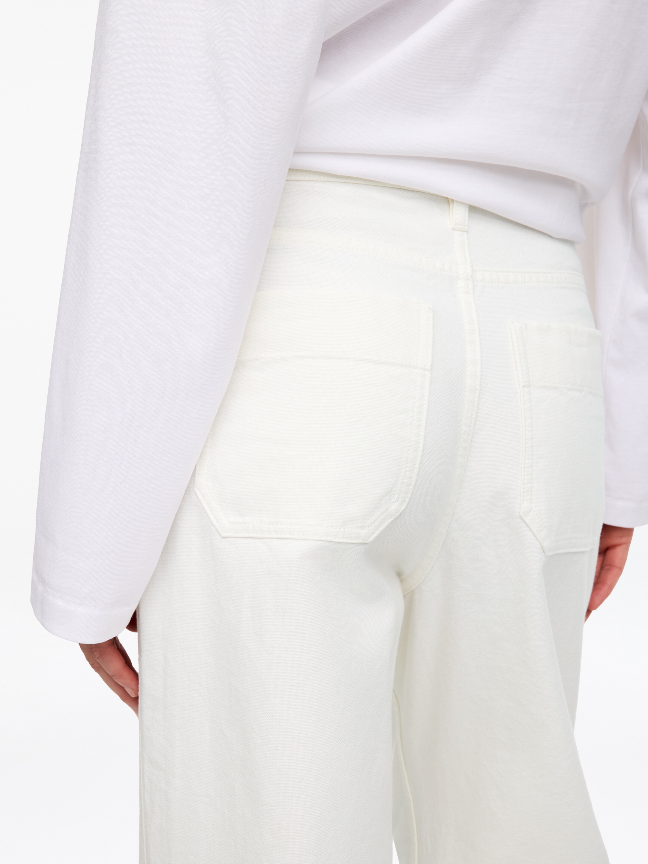 Cotton Canvas Utility Trousers - Off-white - Relaxed fit - Women - StillMedia/Lookbook - 2