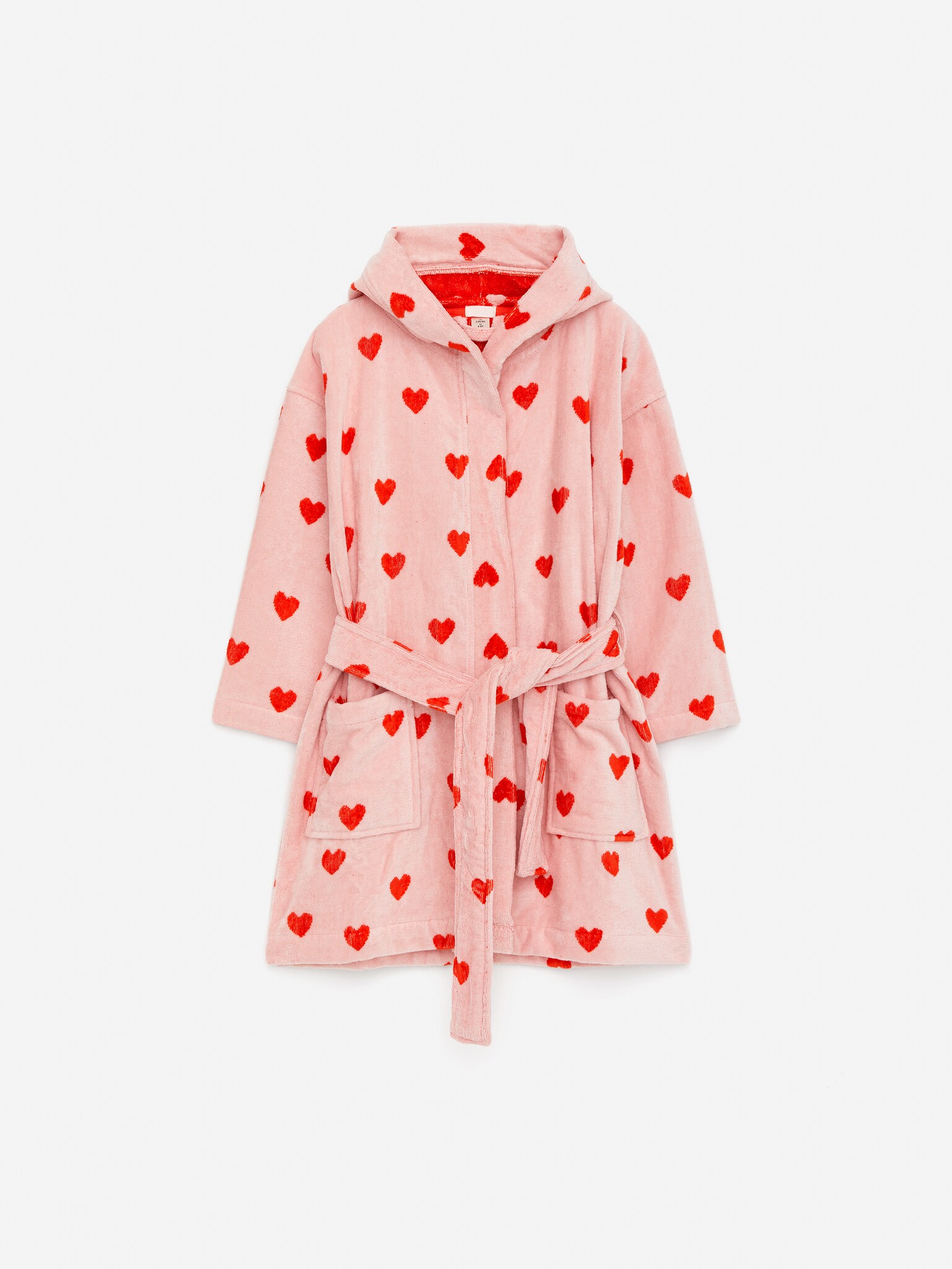 Peignoir en molleton de coton - Rose