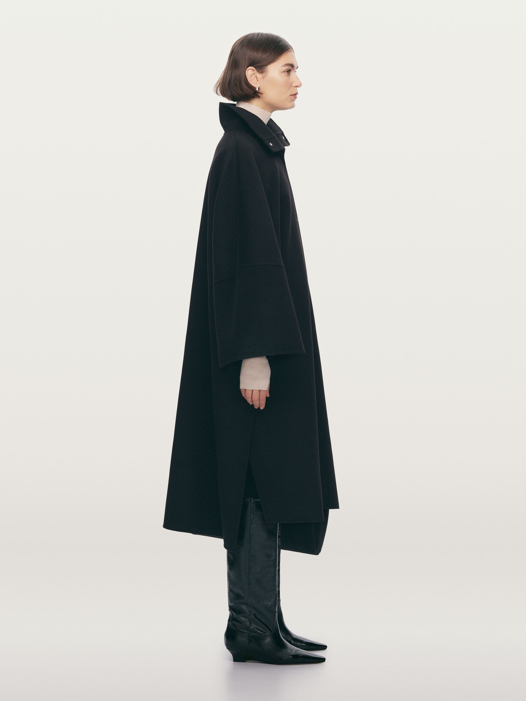Doublé Wool-Blend Cape - Black - Oversized - Women - StillMedia/Environmental - 1