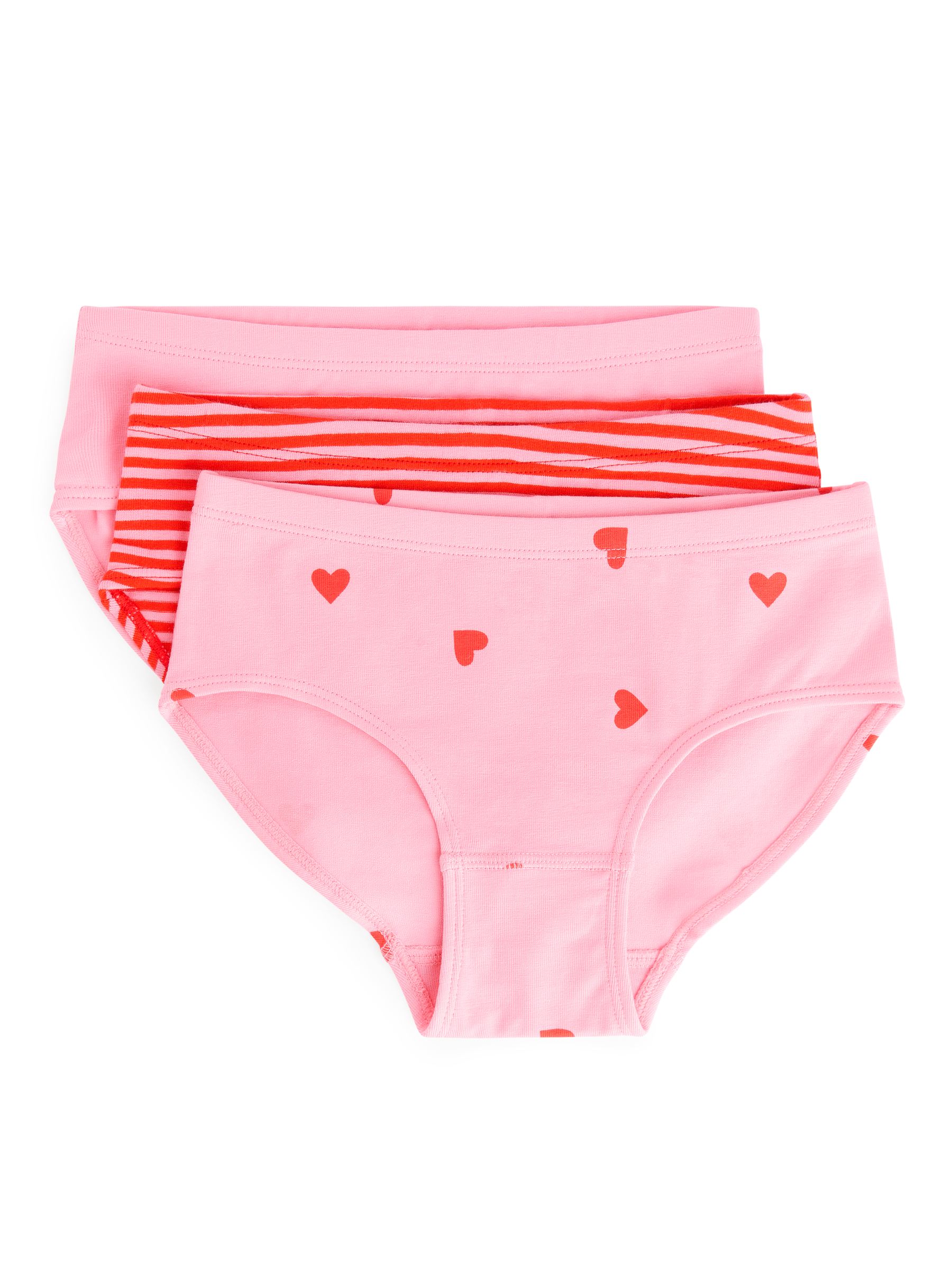 Slips aus Baumwolljersey, 3er-Set - Rosa/Rot - Regular Fit - Kinder - StillMedia/DescriptiveStillLife - 1
