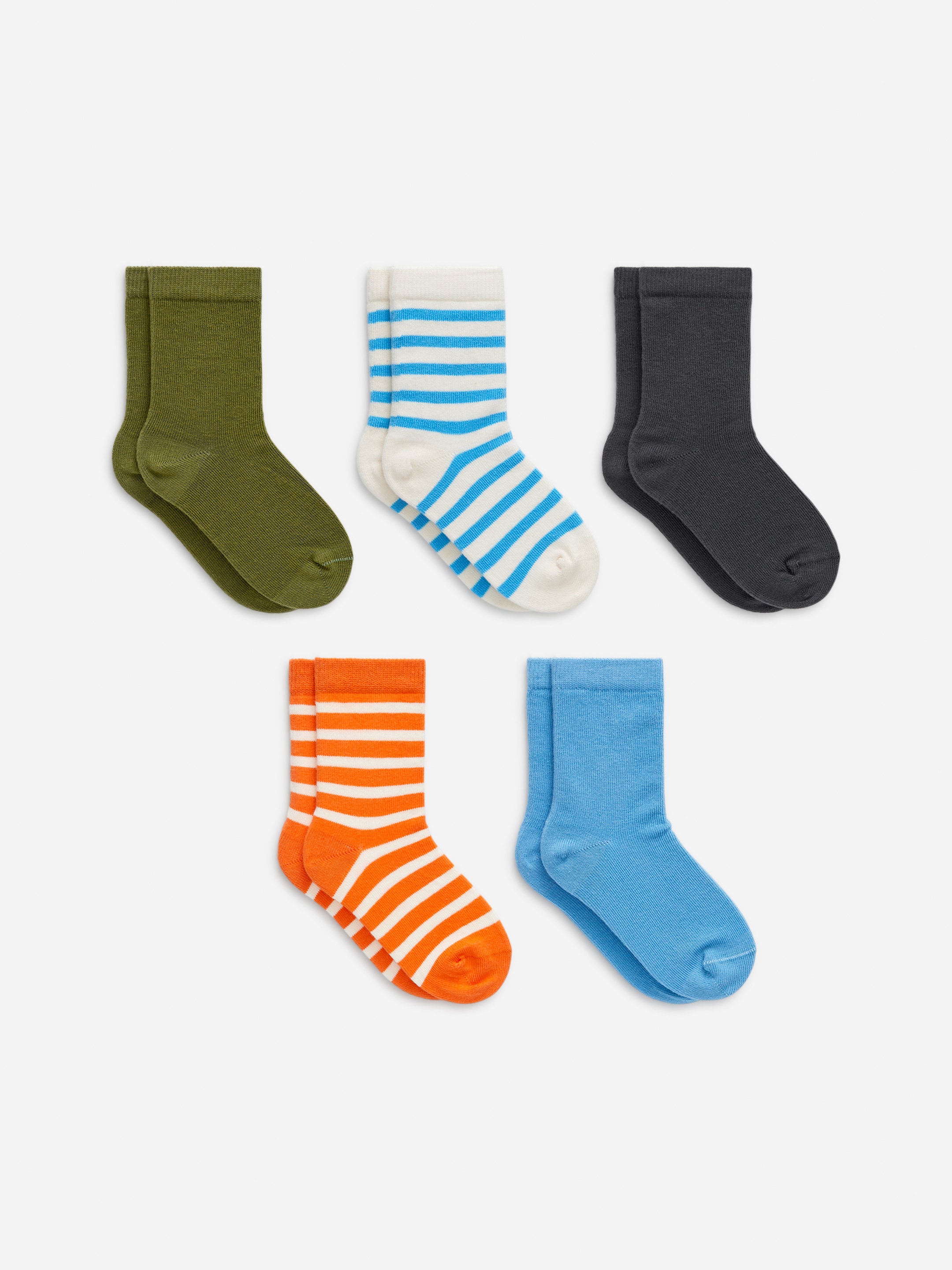 Cotton Socks Set of 5-Blue-16419