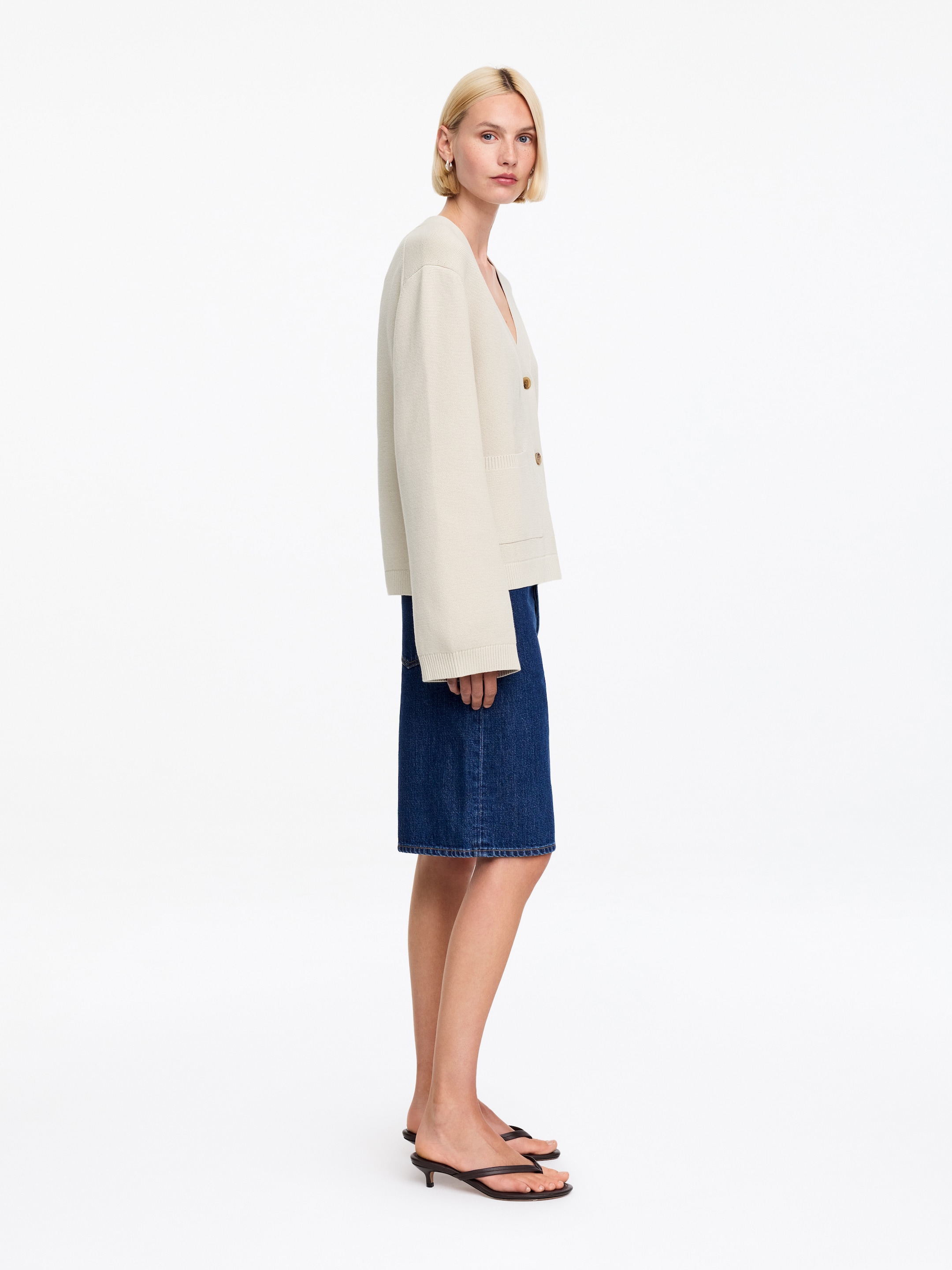Gilet en coton - Taupe clair - Loose fit - Femme - StillMedia/Lookbook - 16