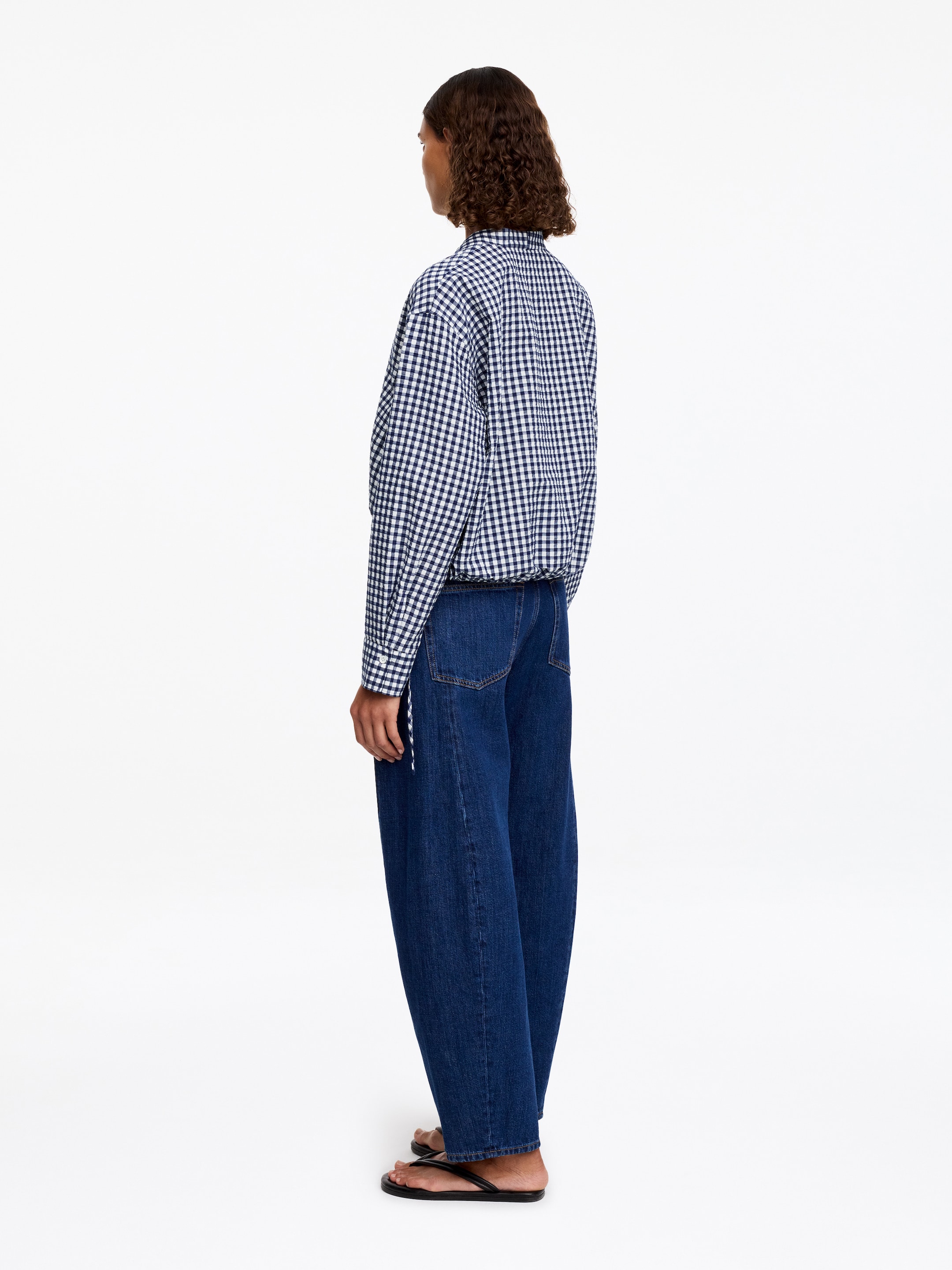 Seersucker Top - Blue/White - Regular fit - Women - StillMedia/Lookbook - 7