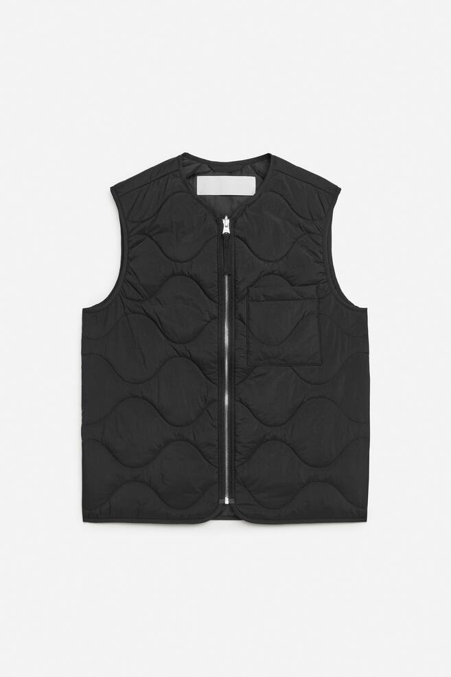 Veste matelassée sans manches 2-en-1 - Noir/Gris bleuté/Vert kaki - 1