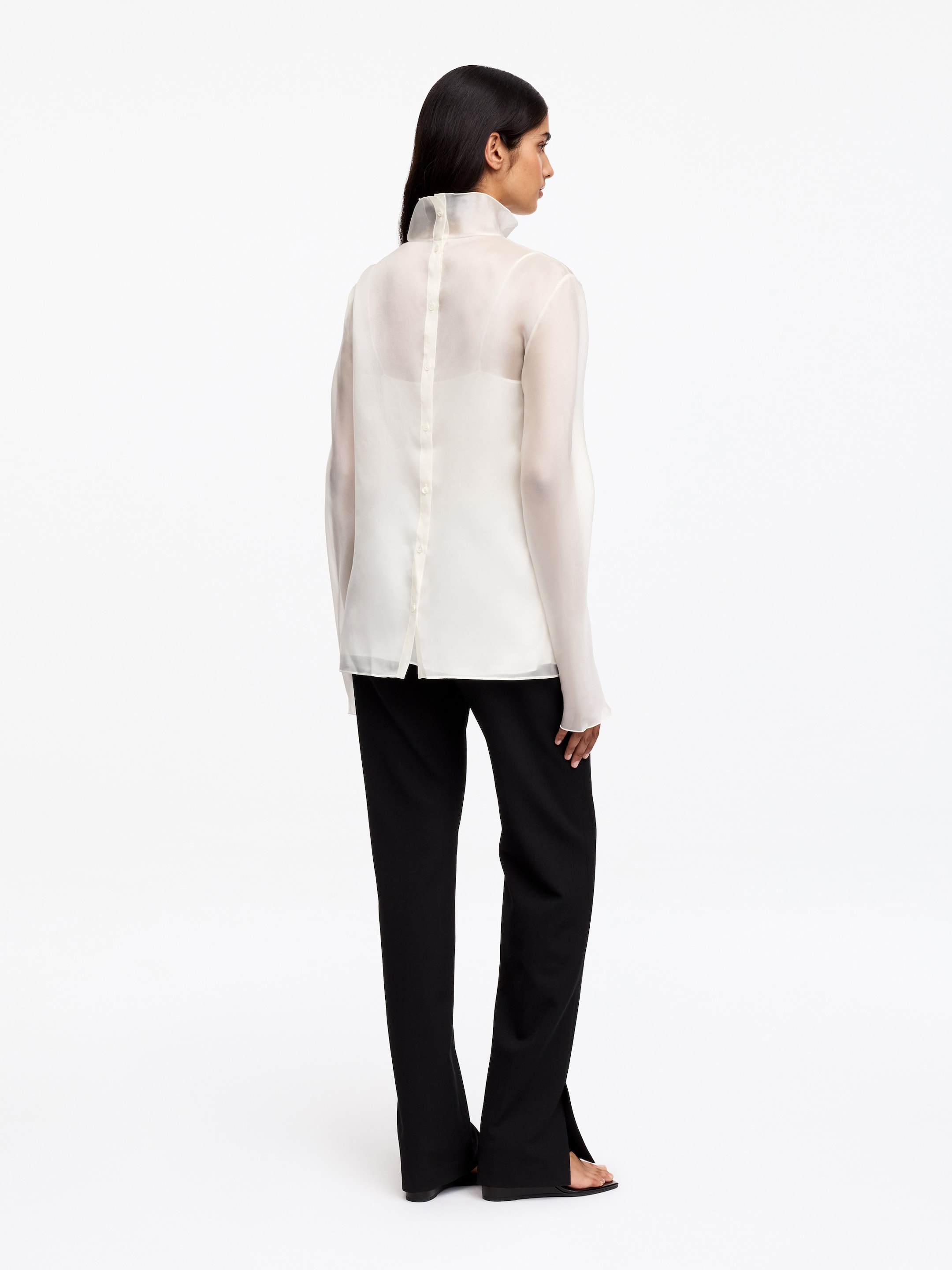 Silk Organza Blouse - White - Regular fit - women - StillMedia/Lookbook - 5