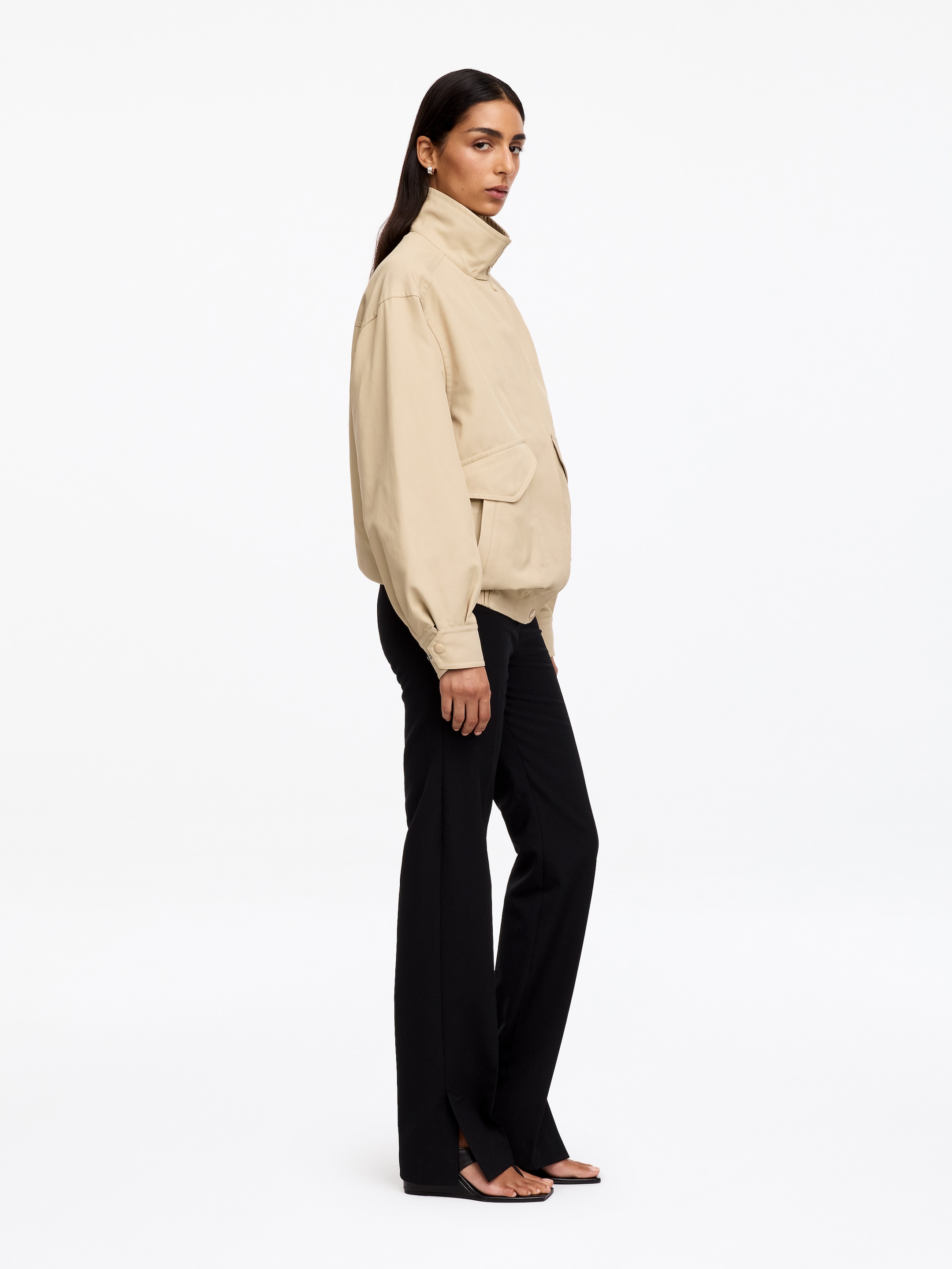 Harrington Jacket - Beige - Oversized - women - StillMedia/Lookbook - 7