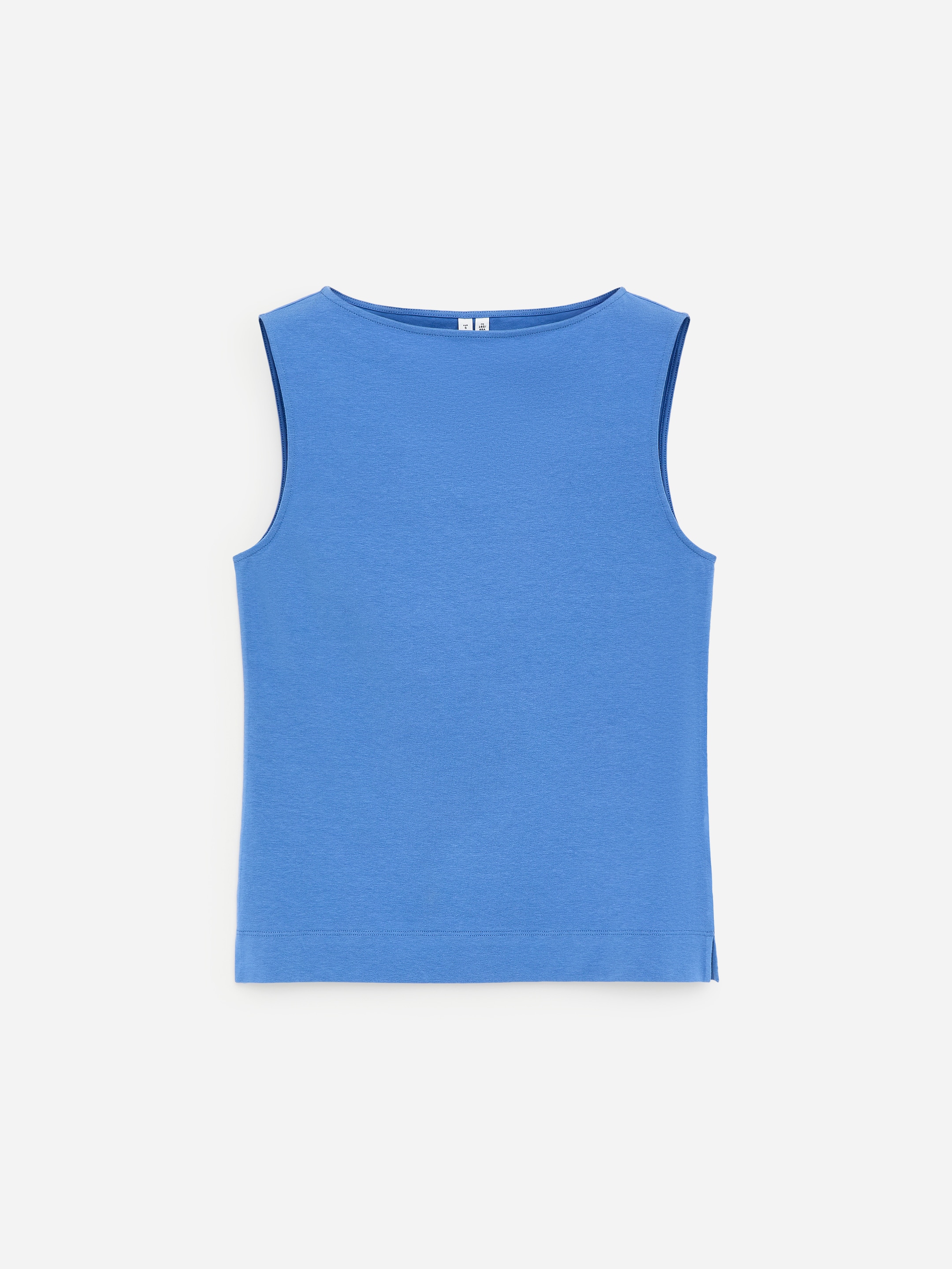 Boat Neck Tank Top-Blue-18980