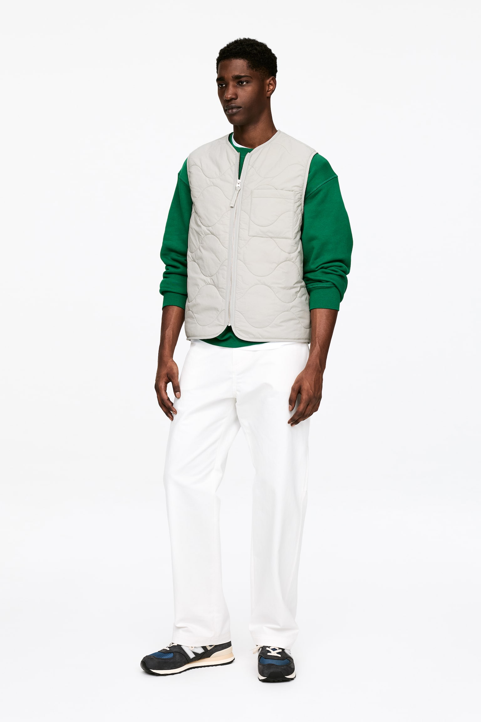 Gesteppte 2-in-1-Liner-Weste - Hellgrau/Schwarz/Grün/Dunkelblau - 4