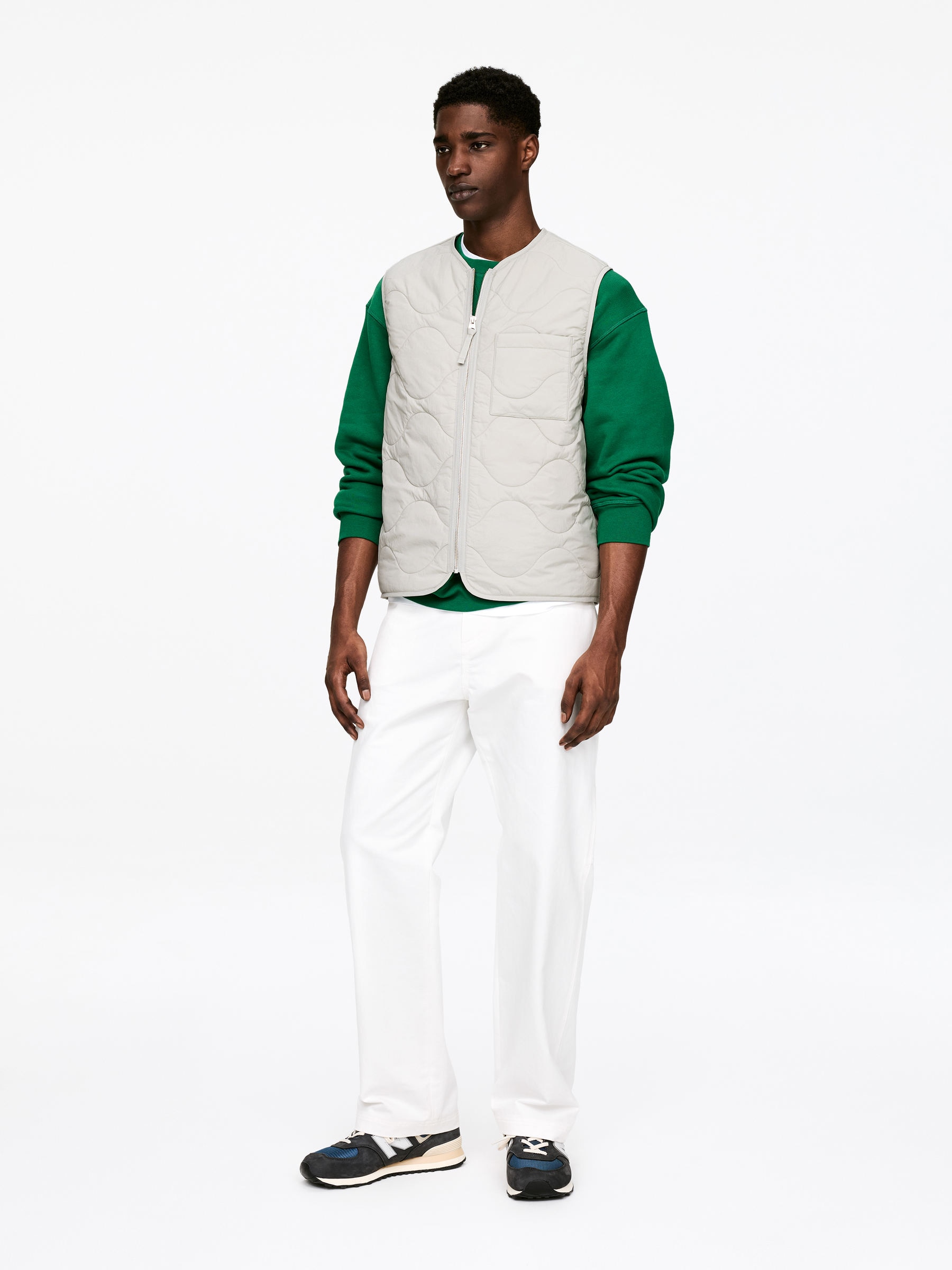 2-in-1 Quilted Liner Vest - Light Grey - Regular fit - Men - StillMedia/Lookbook - 8