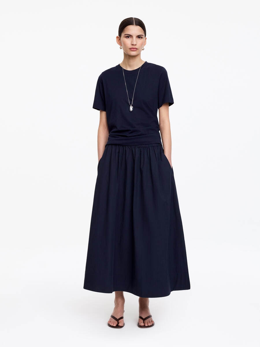 ARKET Women's  Midi Cotton Skirt Blue,  size 36