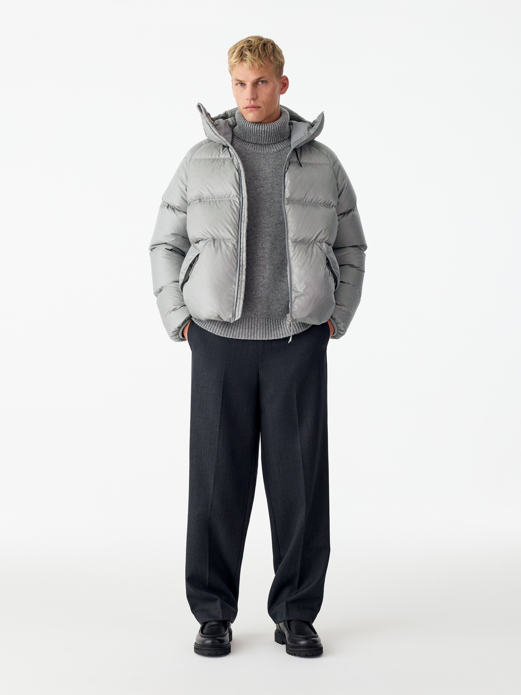 ARKET ACTIVE Hooded Re:Down Puffer-Grey-21122