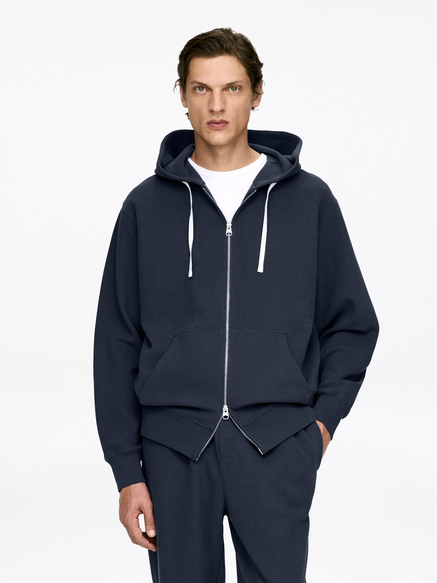 Sweat à capuche avec fermeture éclair - Bleu foncé - 1