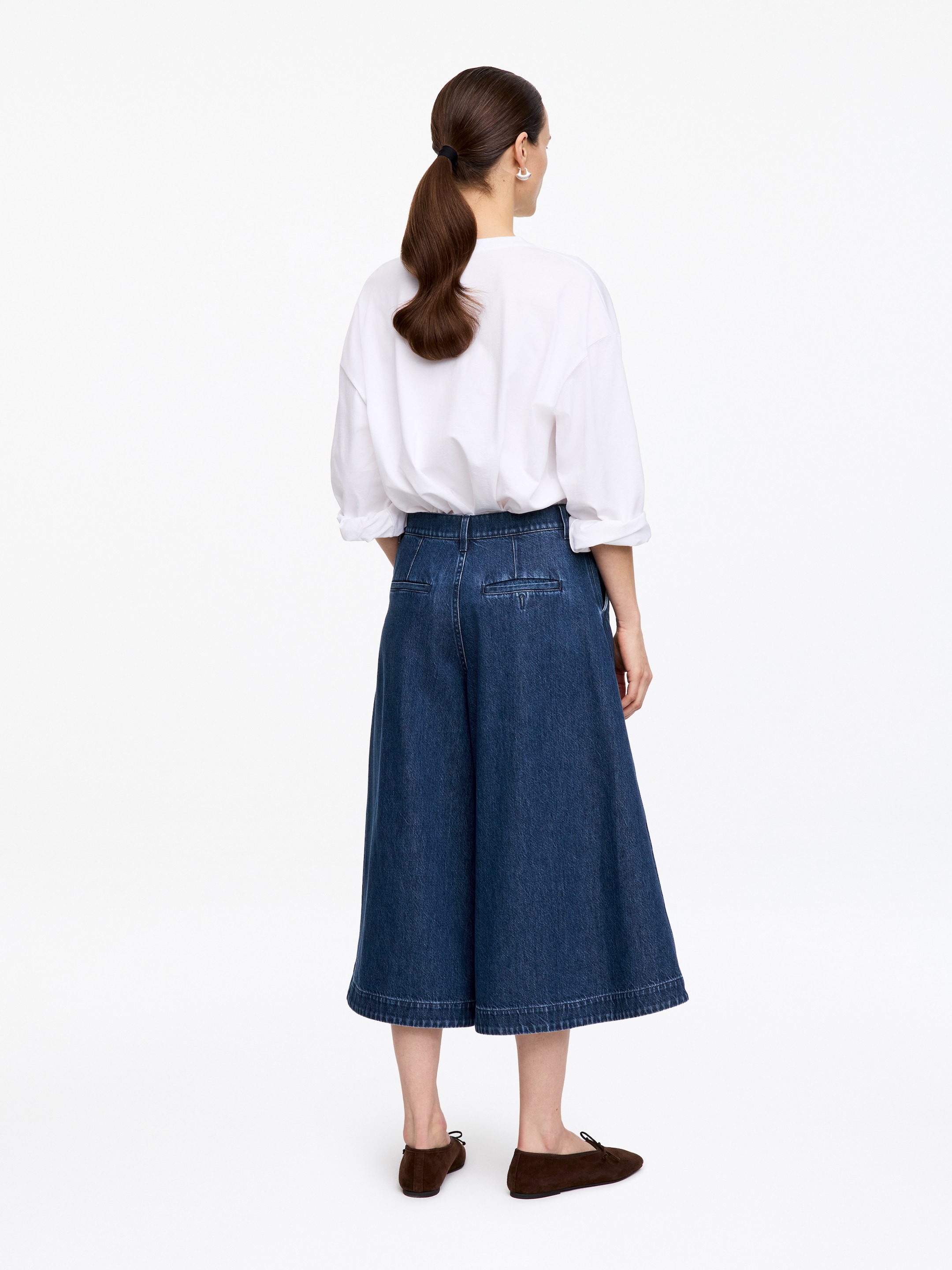 Denim Culotte Trousers - Blue - Regular fit - Women - StillMedia/Lookbook - 2