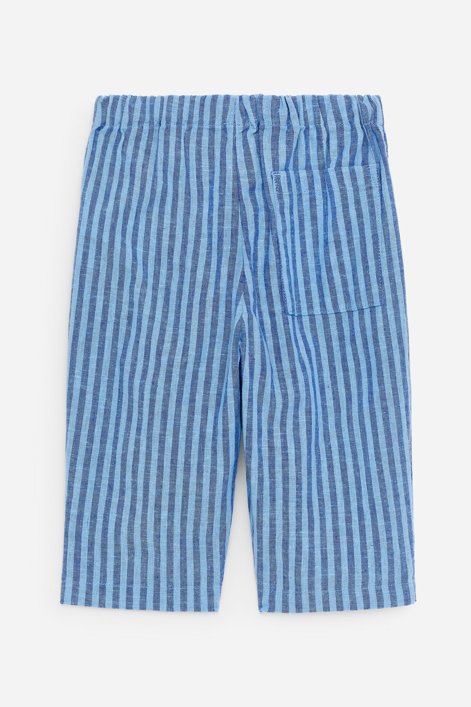 Pantaloni din in și bumbac - Albastru/Dungat/Roz/Alb - 3