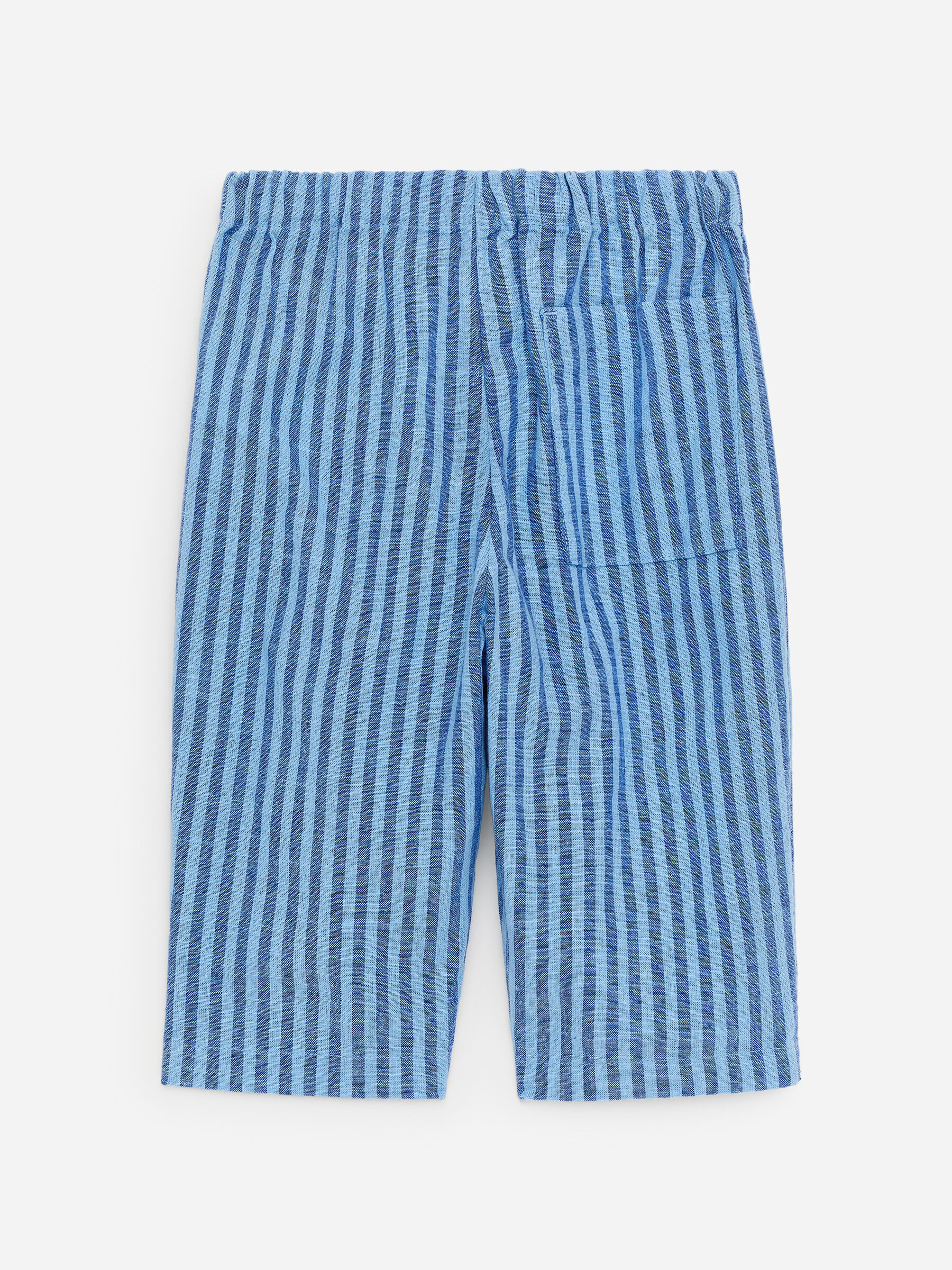 Linen-Cotton Trousers - Blue/Striped - Loose fit - Children - StillMedia/DescriptiveStillLife - 3