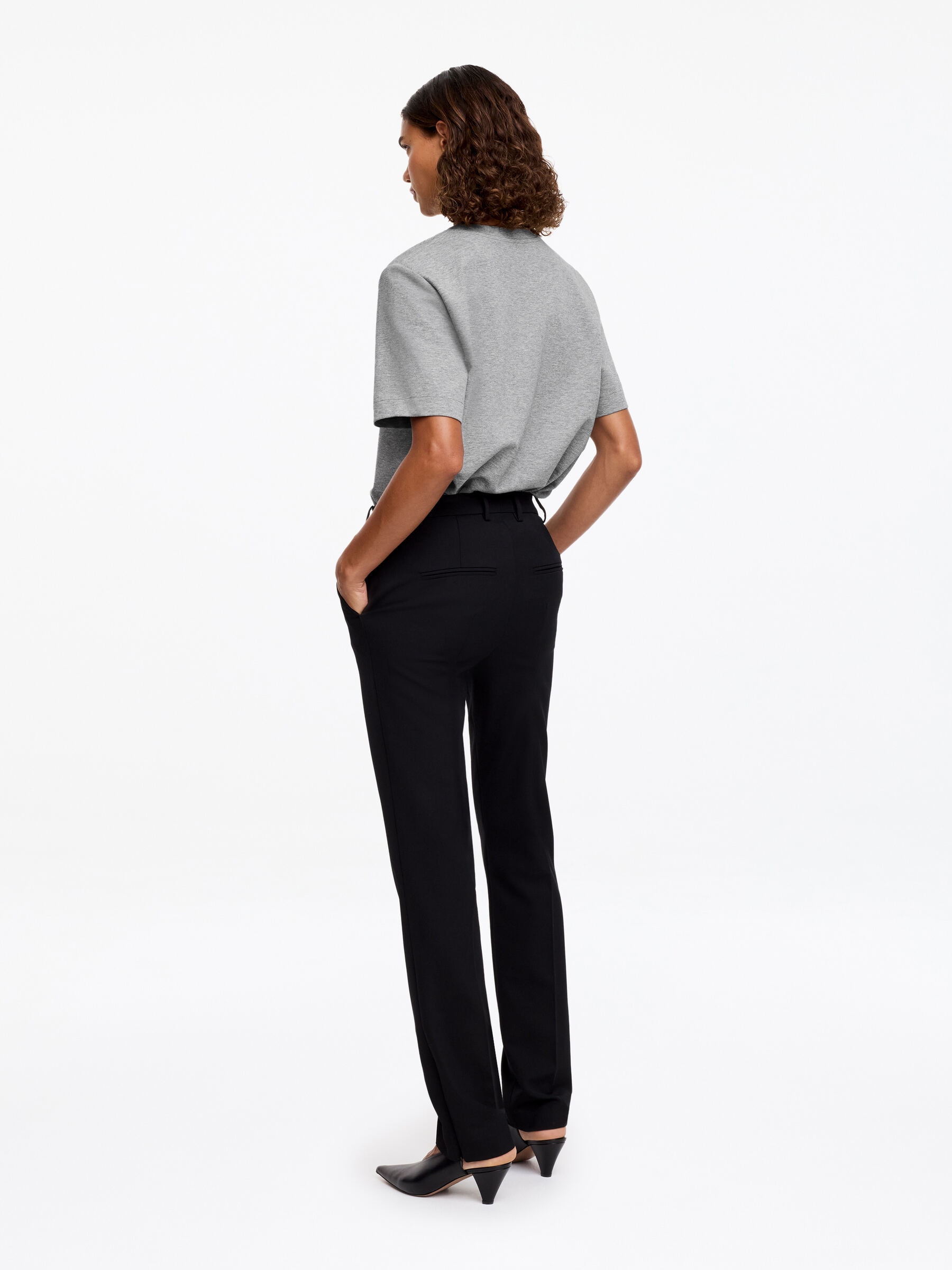 T-shirt signature structuré - Gris chiné - Regular fit - Femme - StillMedia/Lookbook - 37