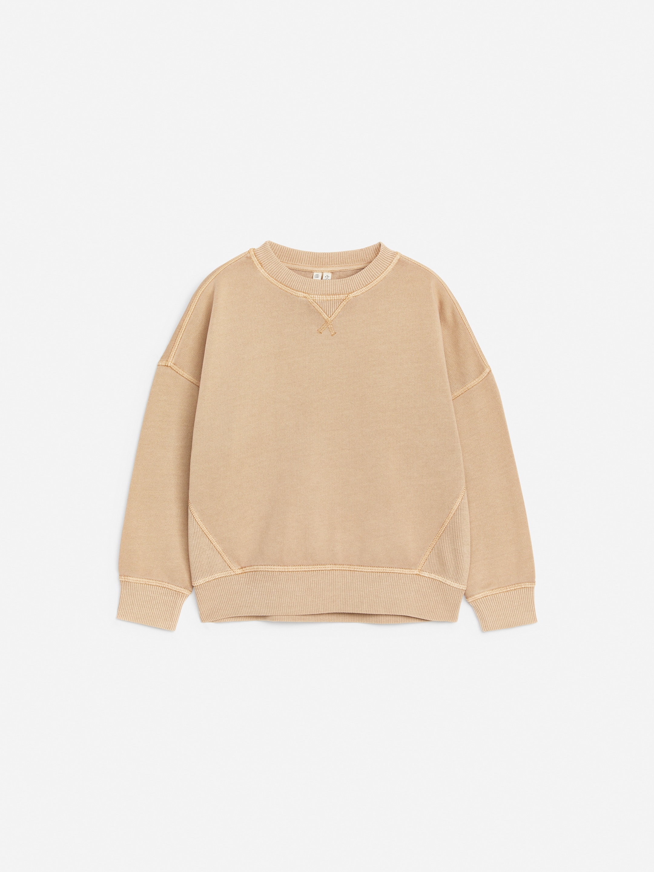 Relaxed Cotton Sweatshirt-#C1AC93-11598