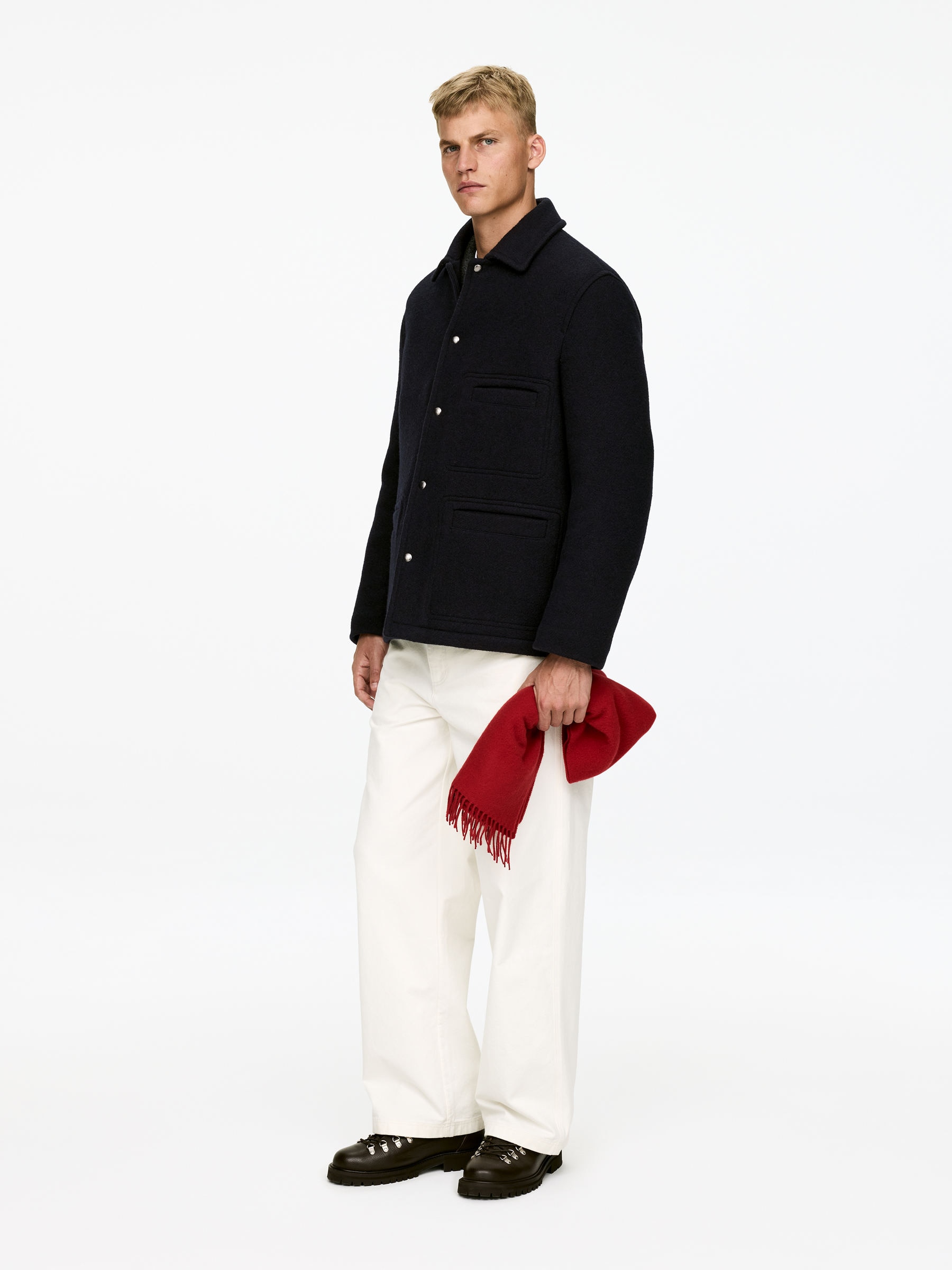 Wool Blend Jacket - Dark Blue - Regular fit - Men - StillMedia/Lookbook - 4