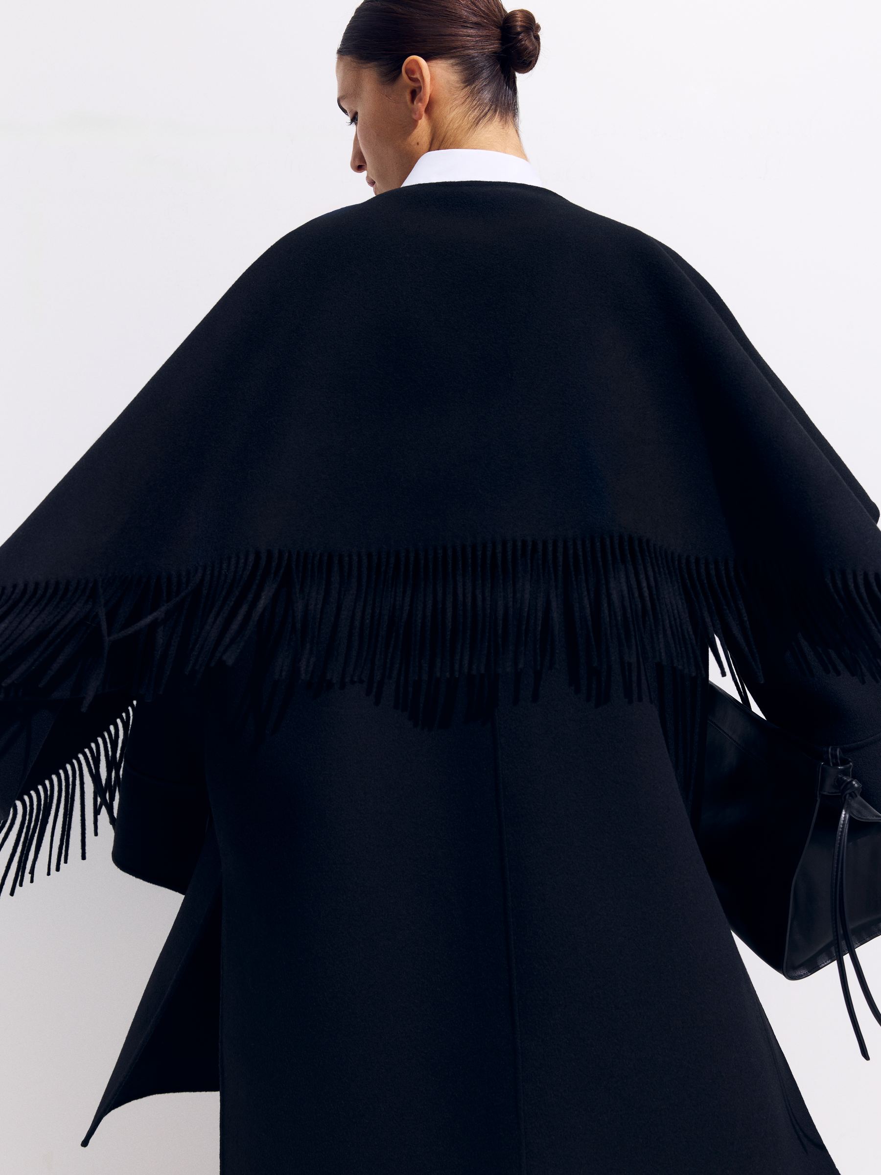 Cape i dubbelvävd ullblandning - Svart - Regular fit - Women - StillMedia/Environmental - 1