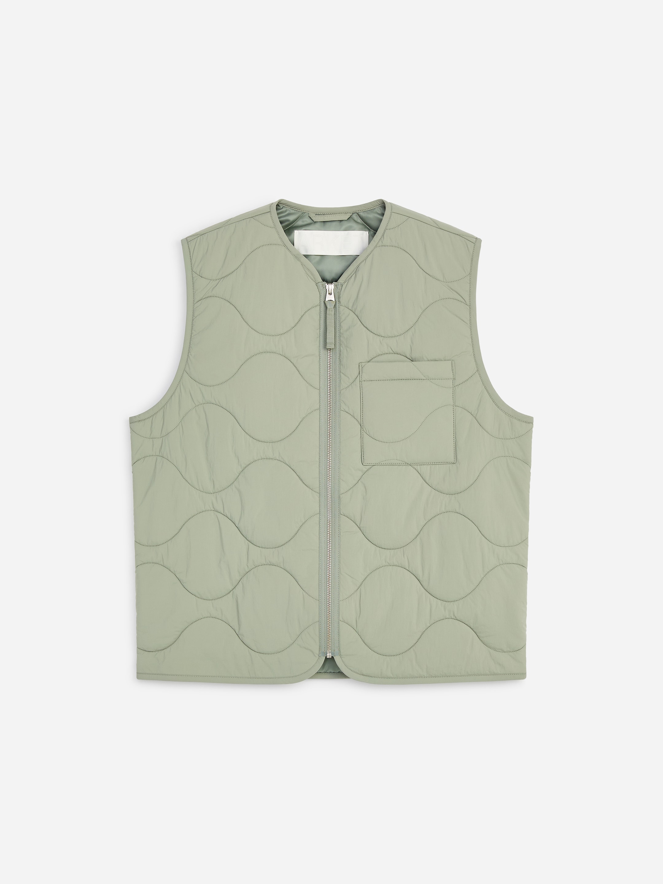 Quilted Liner Vest - Light Khaki Green - Regular fit - men - StillMedia/DescriptiveStillLife - 2