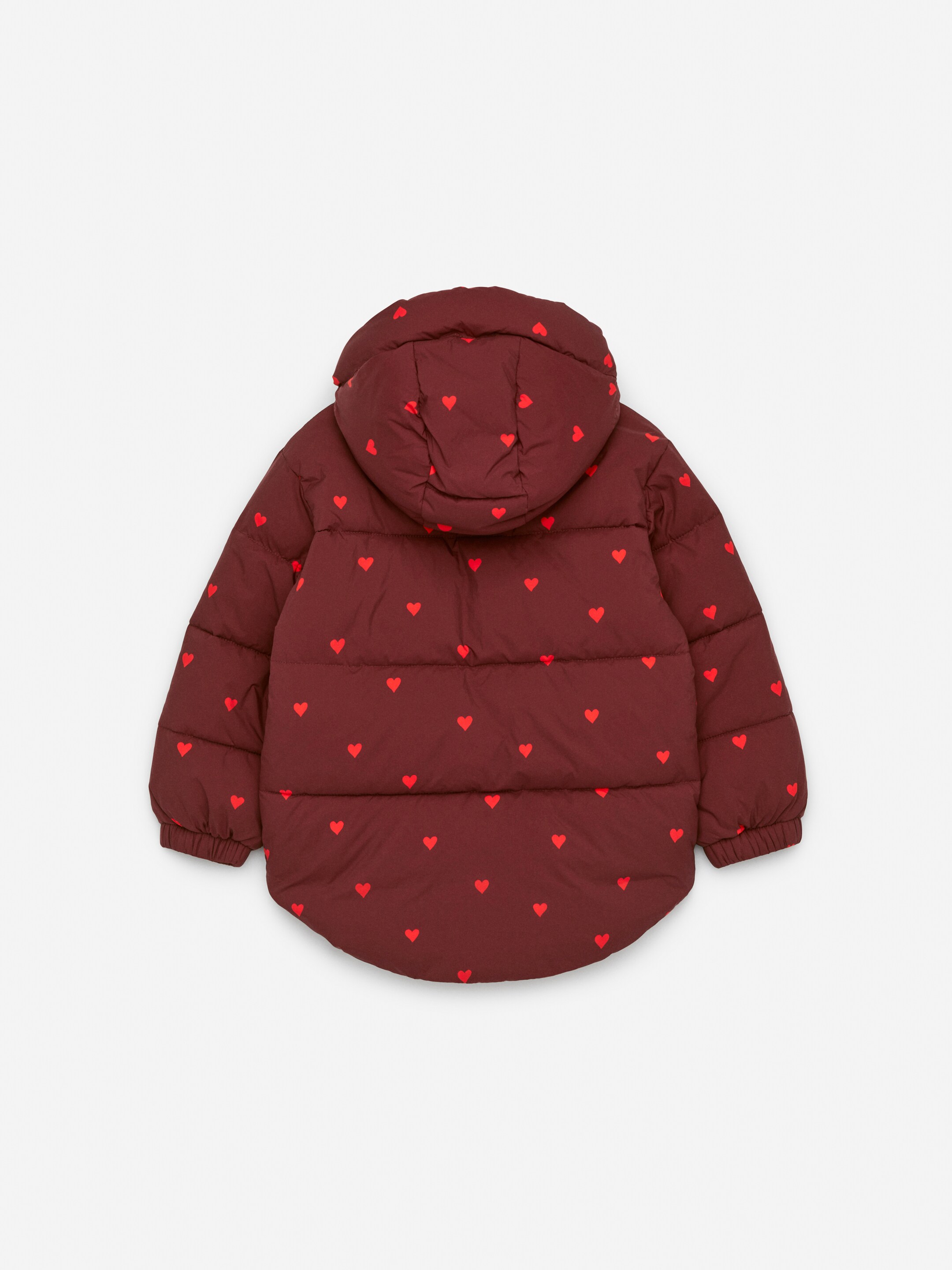 View larger image: Print Puffer Jacket - Burgundy/Hearts - Kids | H&M GB 2