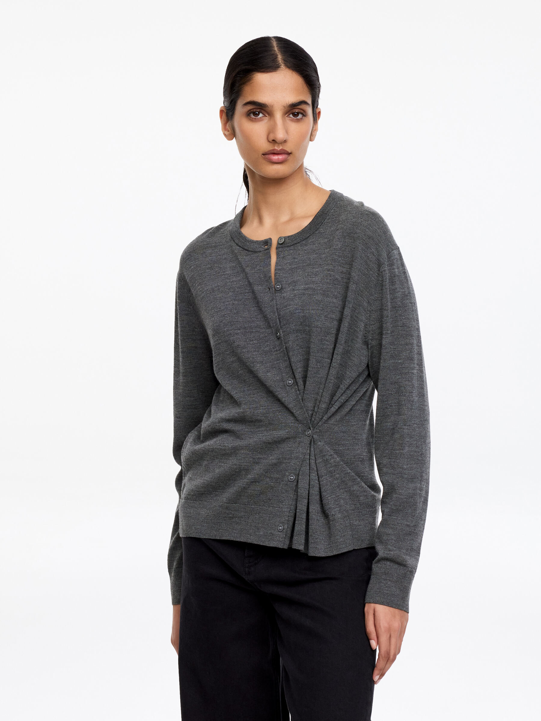 Cárdigan de lana merino - Gris - Corte estándar - Women - StillMedia/Lookbook - 8