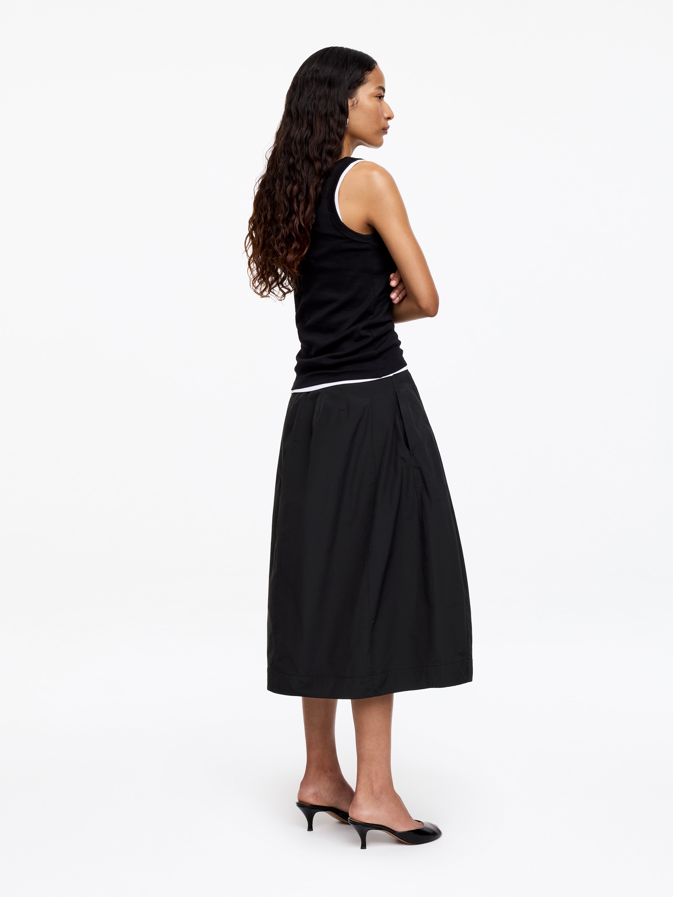 Waisted Midi Skirt - Black - Regular fit - Women - StillMedia/Lookbook - 3