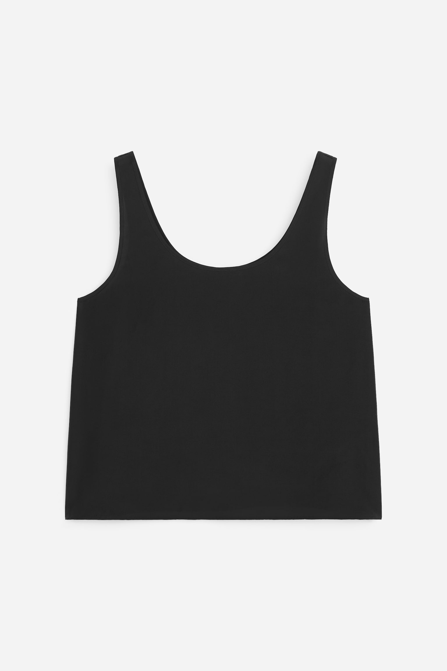 Selyem tank top-Fekete - 2