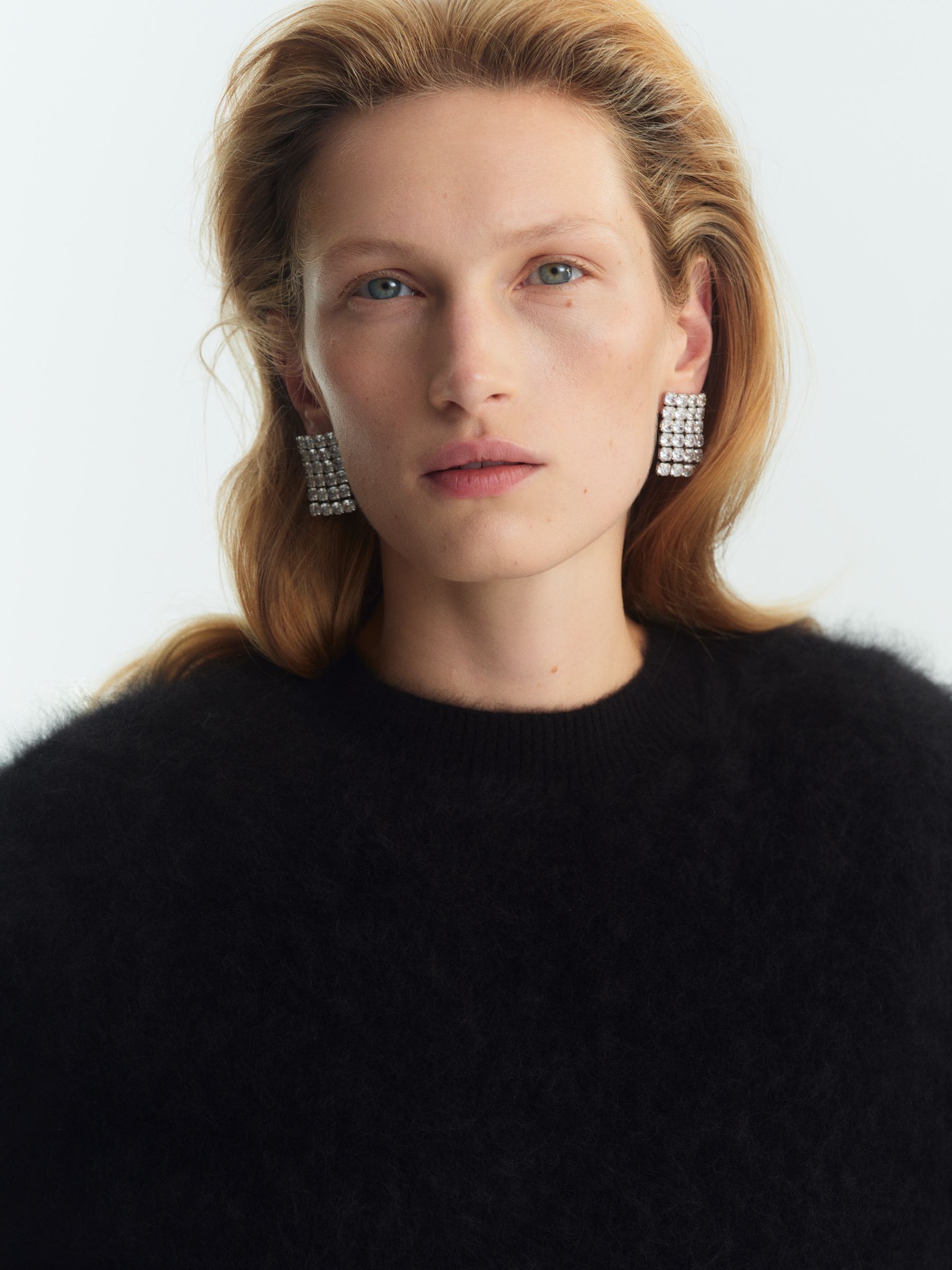 Rhinestone Earrings - Silver - Women - StillMedia/Environmental - 1