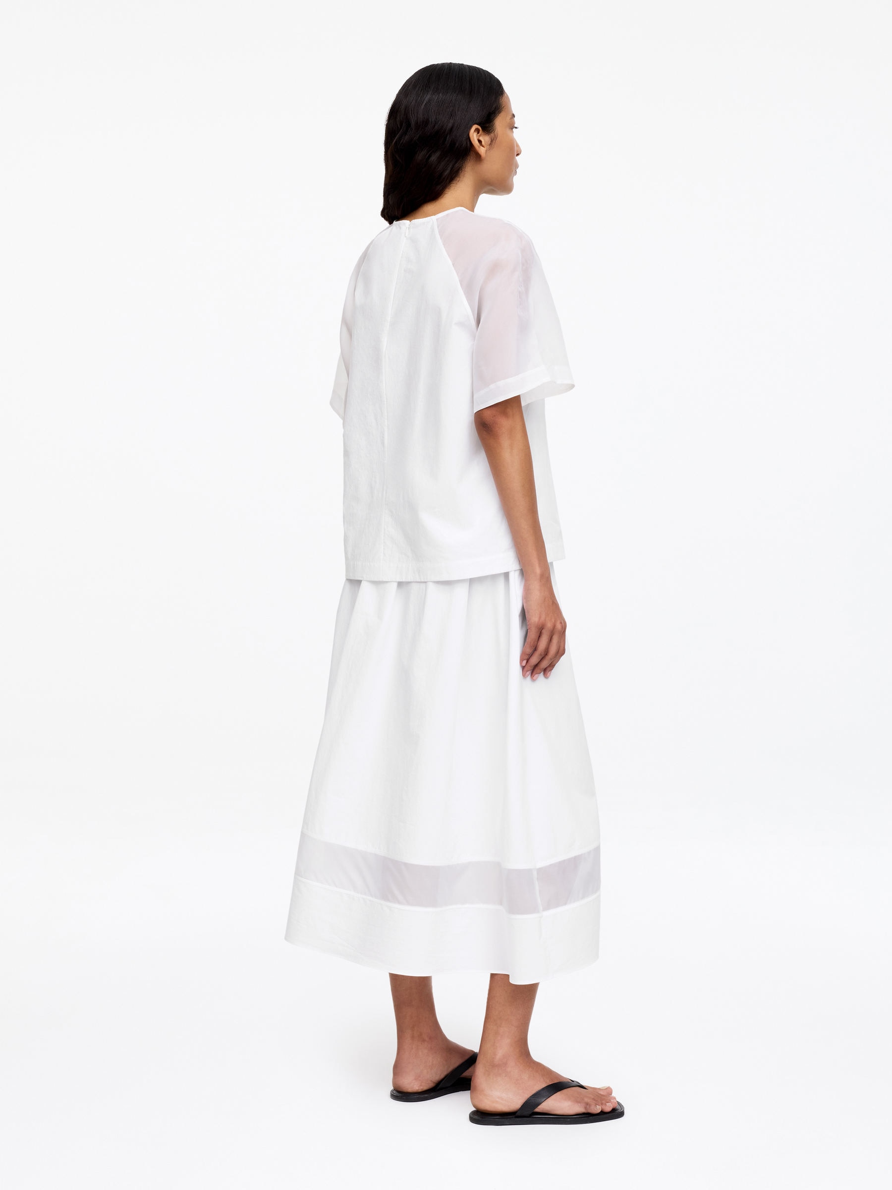 Cotton-Silk Top - White - Relaxed fit - Women - StillMedia/Lookbook - 5