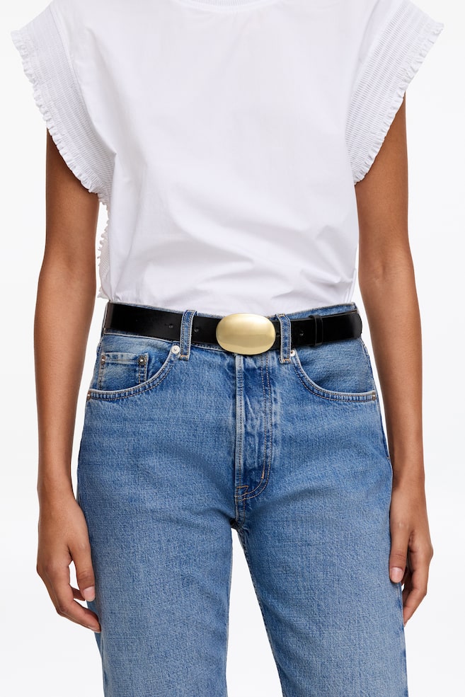 Leather Belt - Black - 1