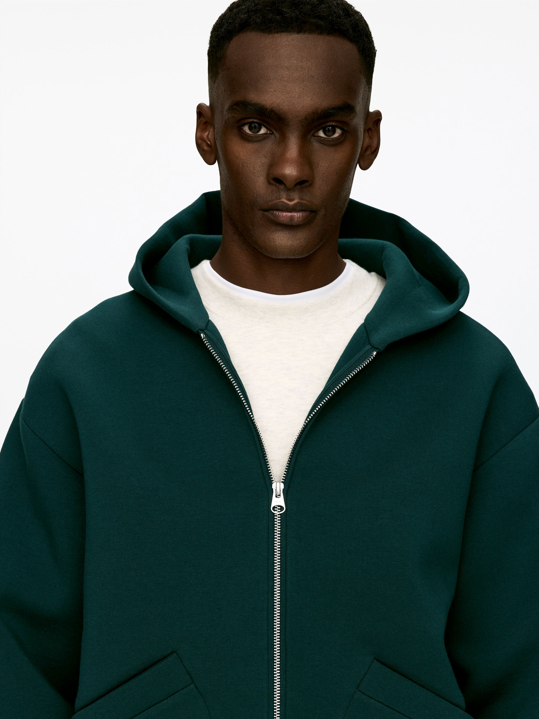 Scuba Zip Hoodie - Dark Green - Relaxed fit - Men - StillMedia/Lookbook - 6