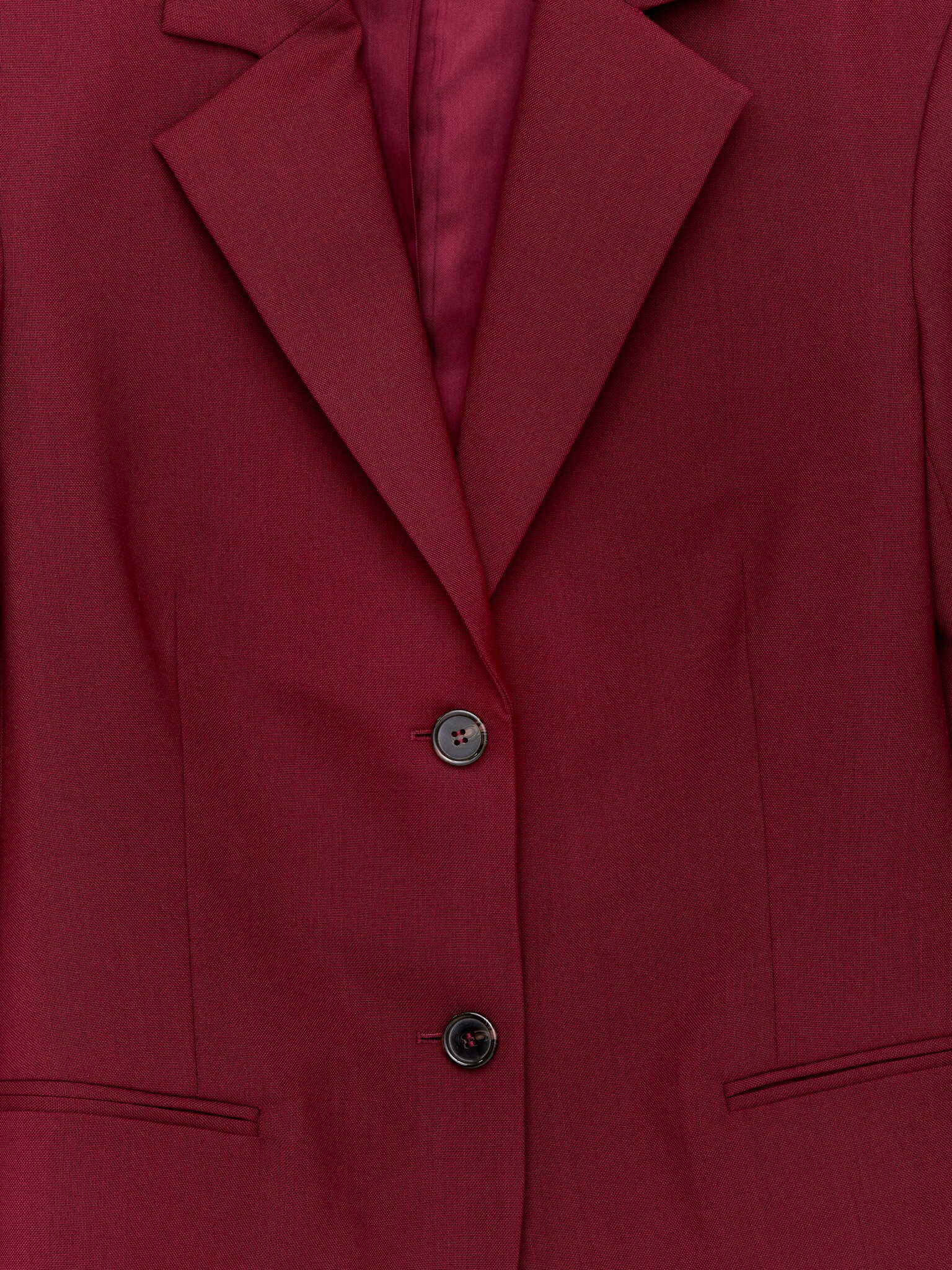 Hopsack Wool Blazer - Dark Red/Khaki Green - 6
