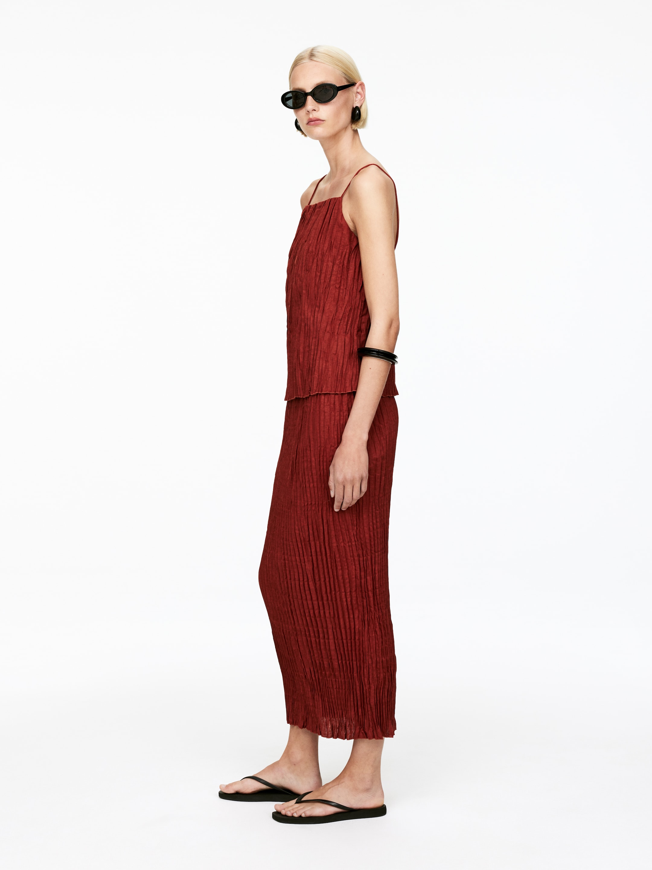 Zobraziť väčší obrázok: Top s nariasenými ramienkami - Hrdzavá - ŽENY | H&M SK 4