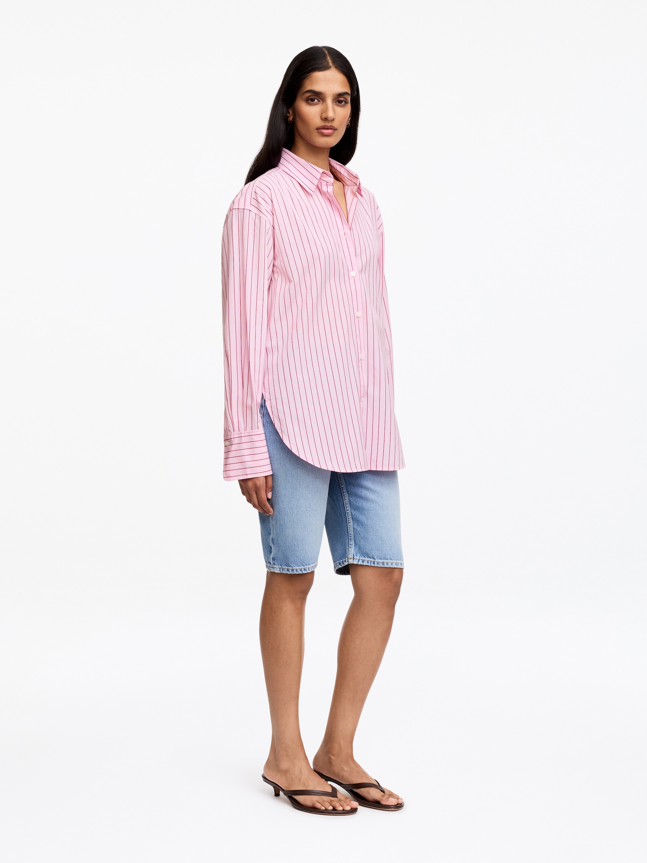 Relaxed-Fit Poplin Shirt - Pink - Loose fit - Women - StillMedia/Lookbook - 6