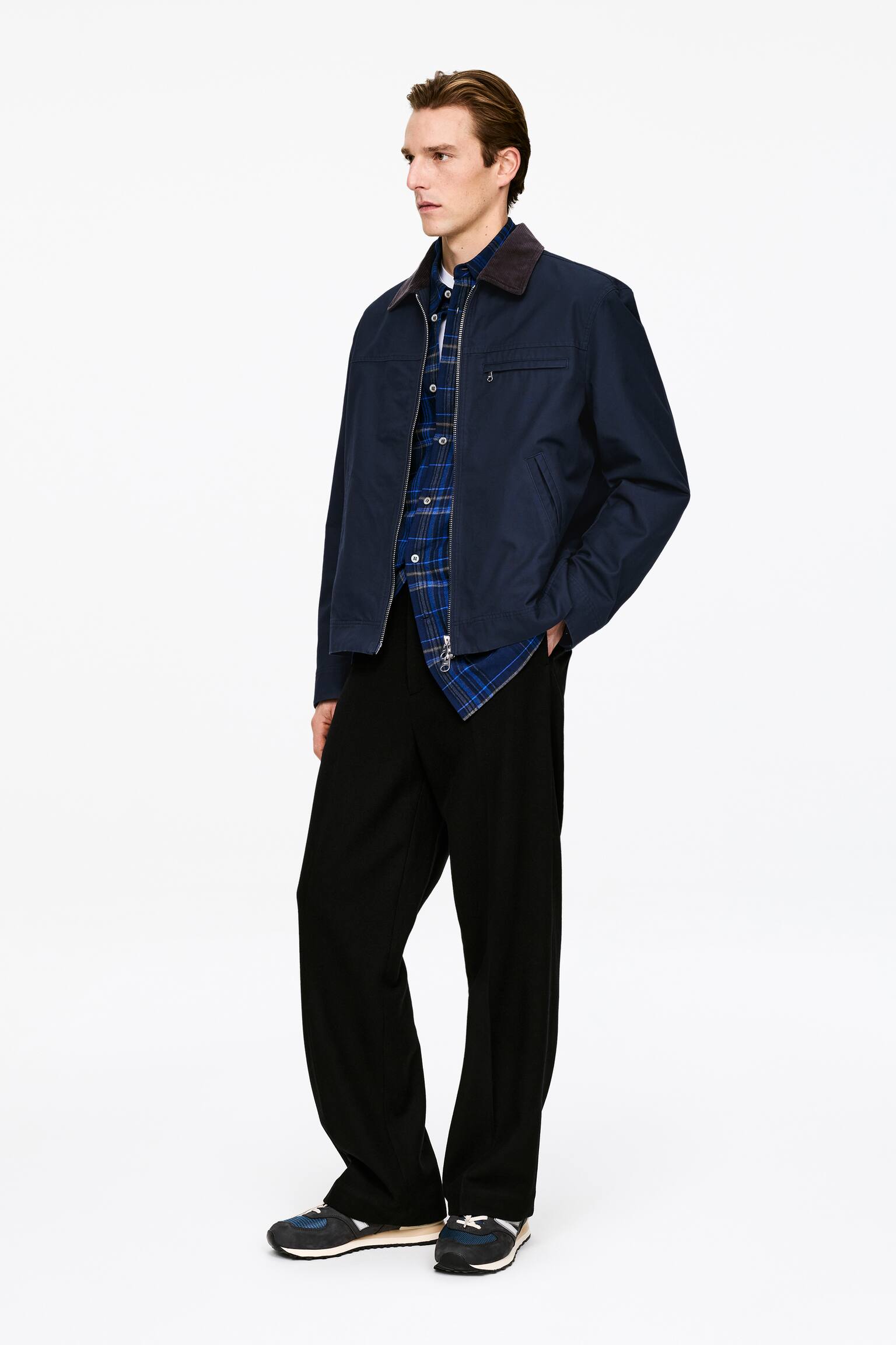 Veste en toile de coton - Bleu foncé/Noir - 4