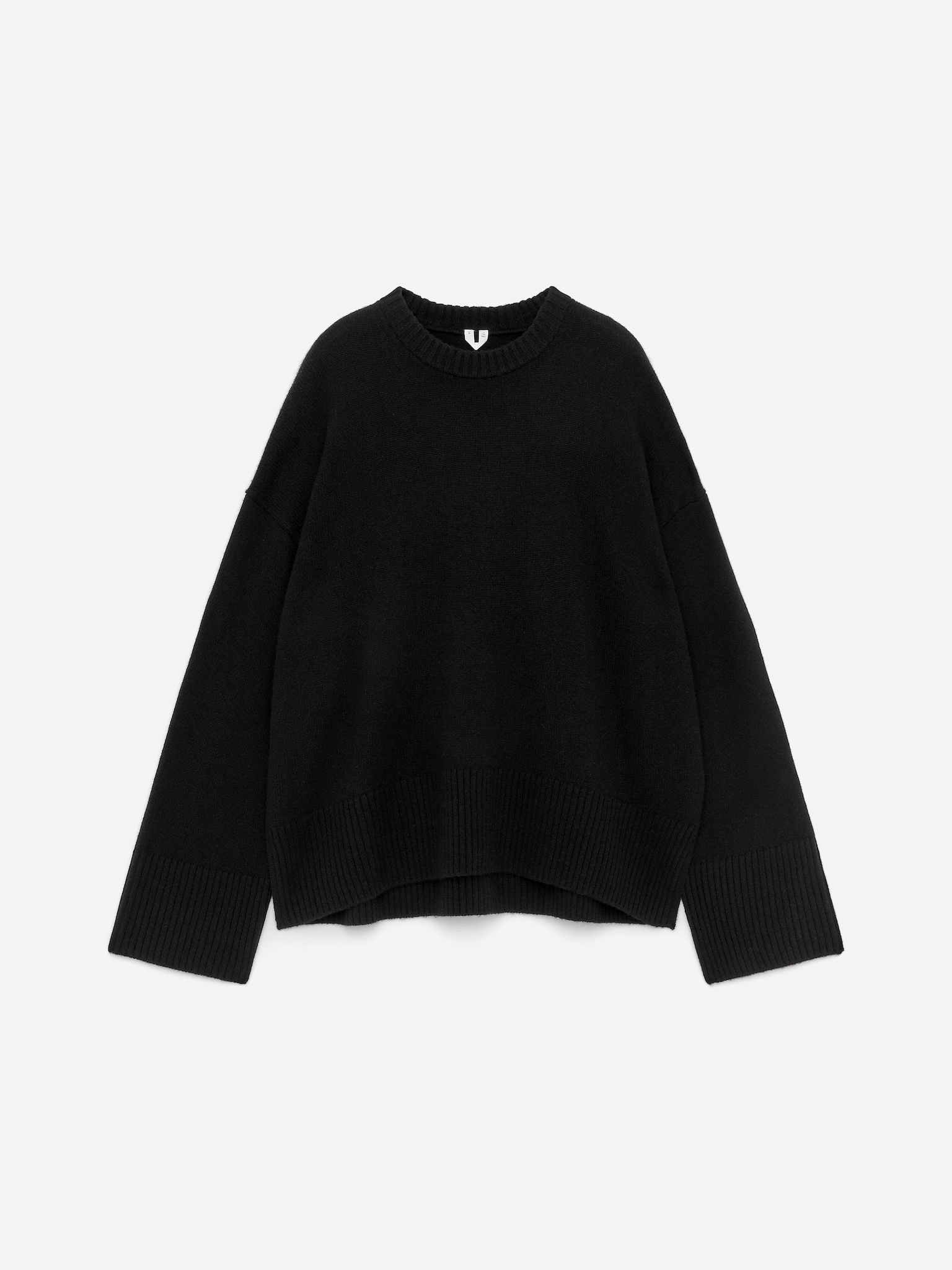 Pull décontracté en laine et cachemire - Noir/Beige - 2