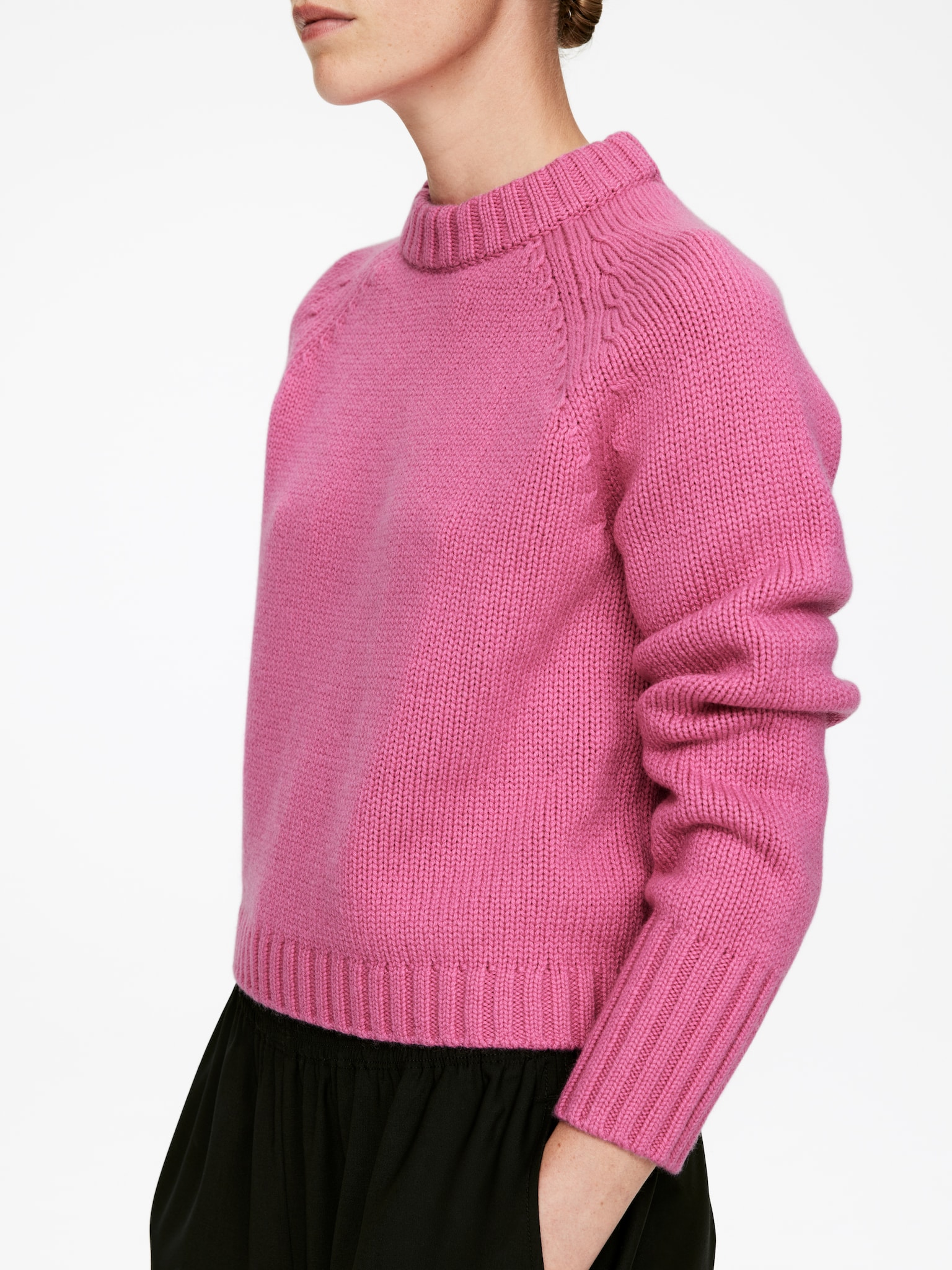 Chunky Pure Cashmere Jumper​ - Pink/Brown - 6