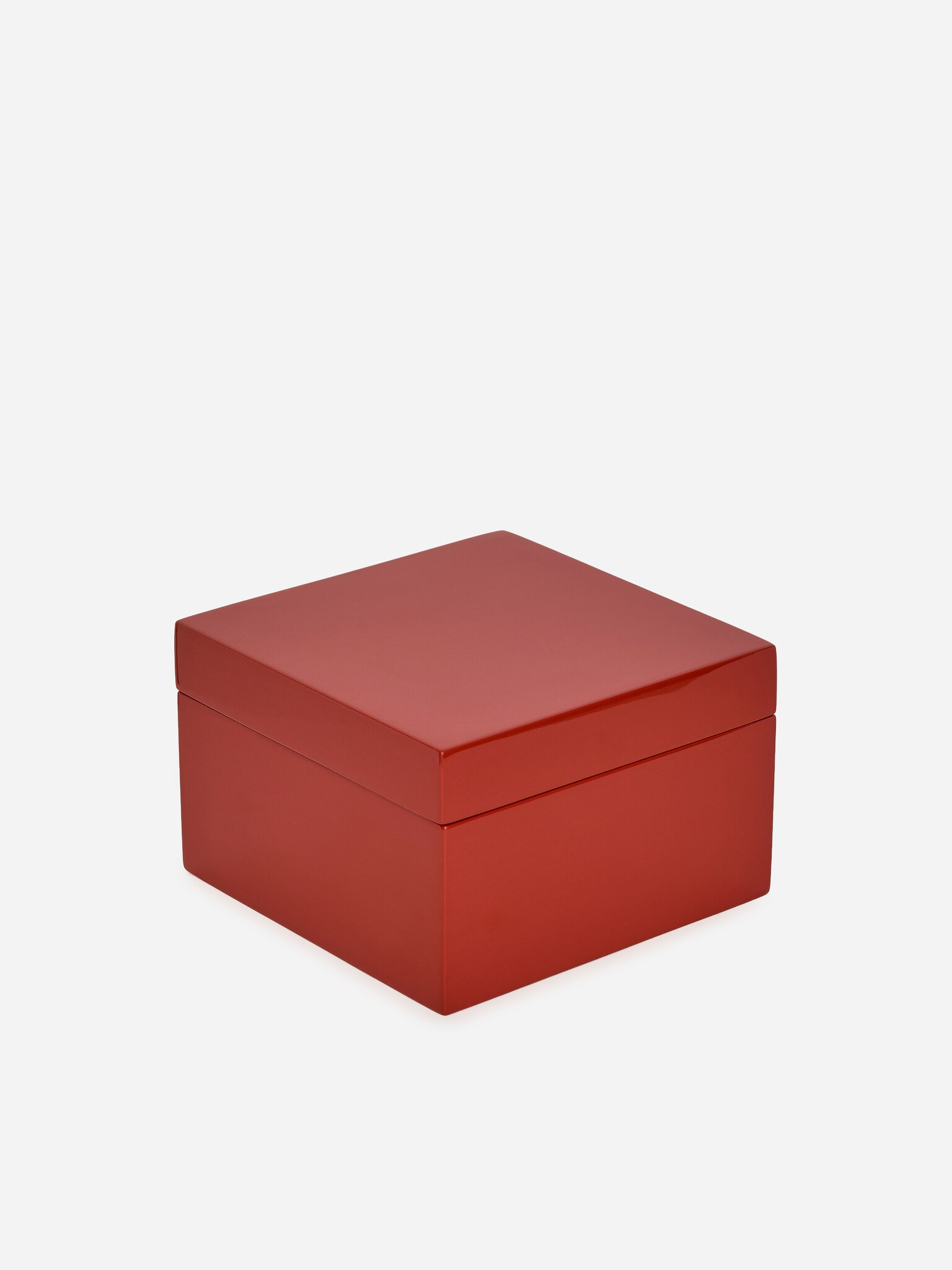 Boîte laquée 17 cm x 17 cm - Rouge/Bleu vif