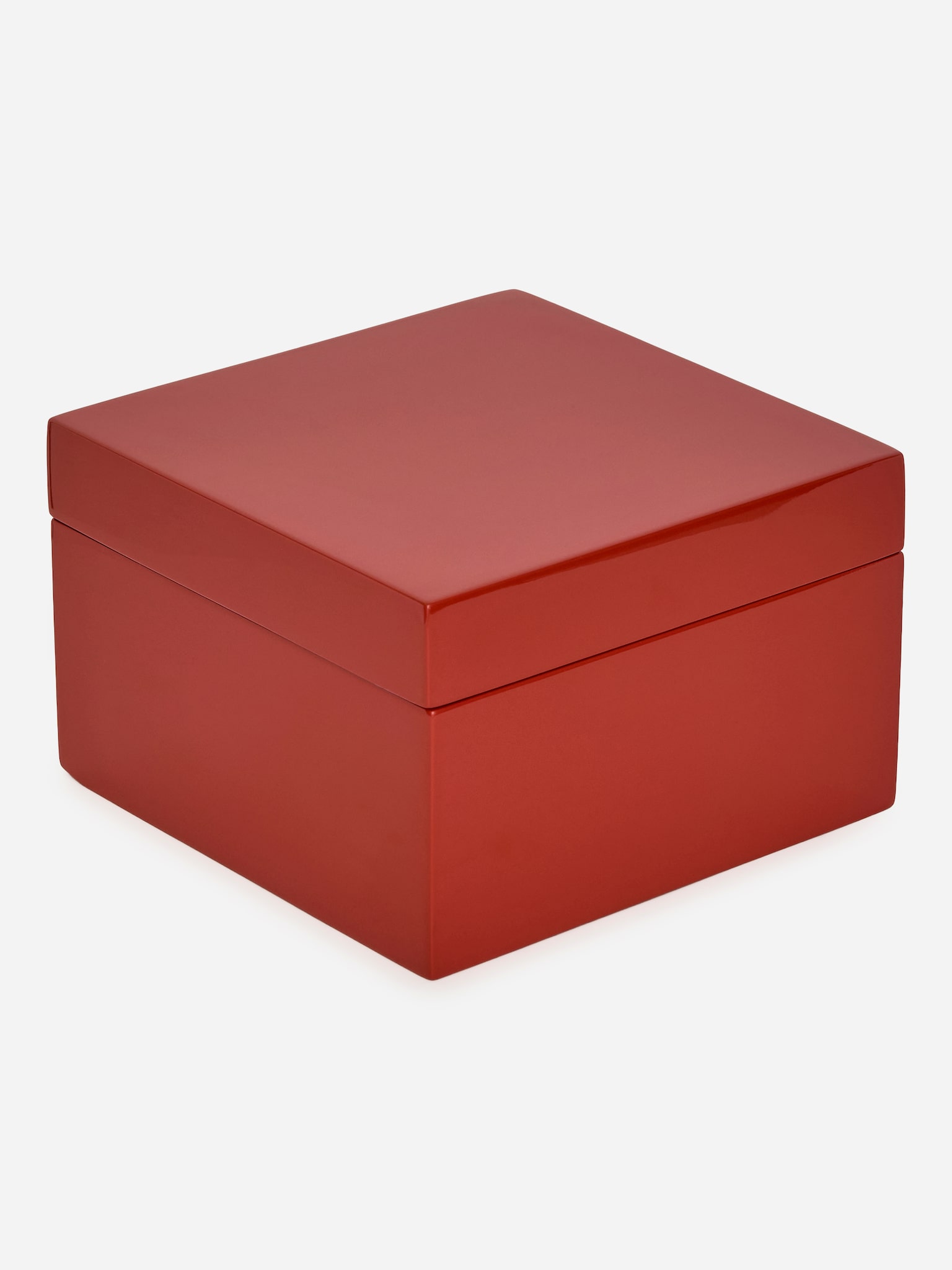 Scatola laccata 17 x 17 cm - Rosso/Blu brillante