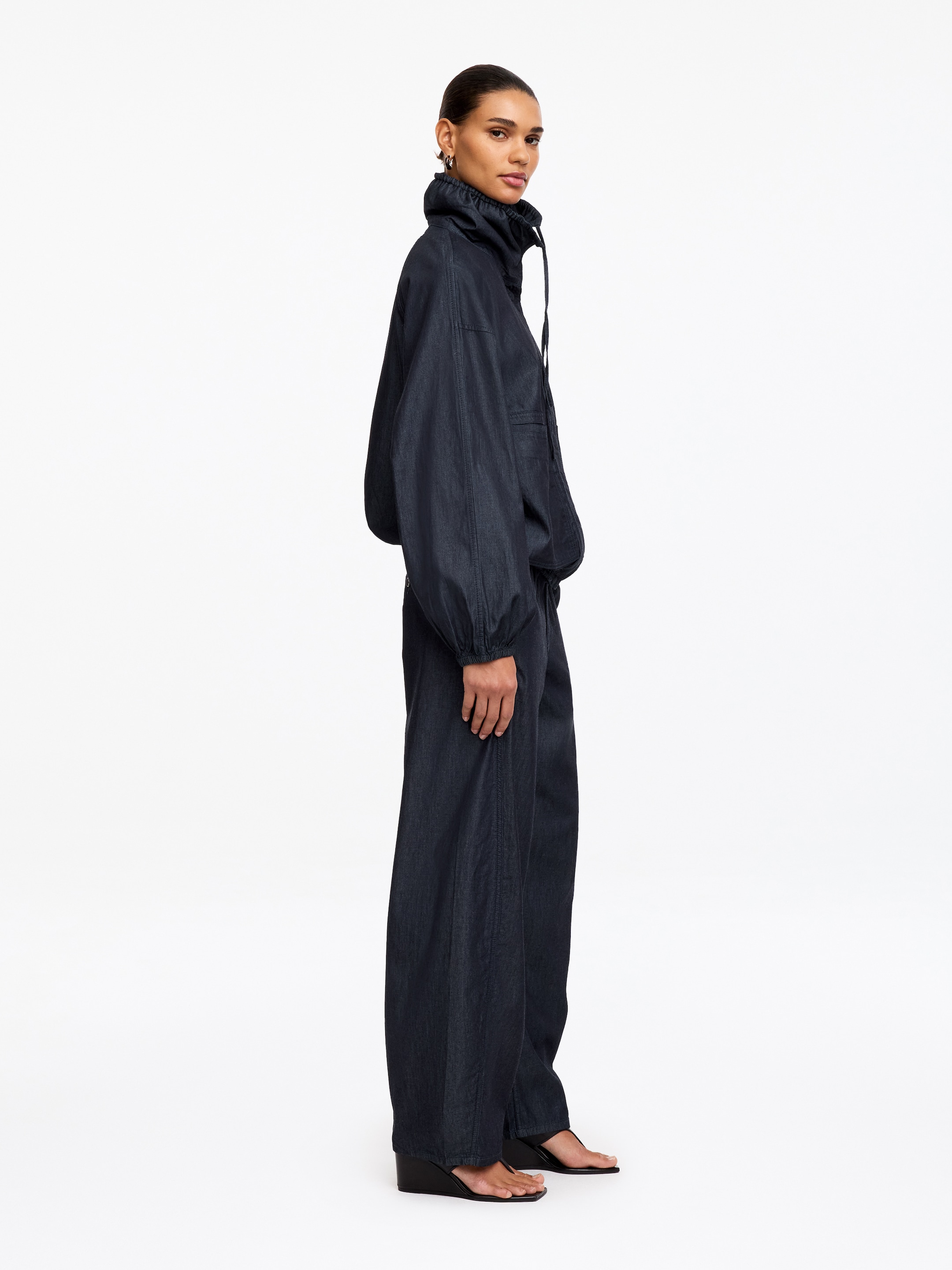 Denim Blouson Jacket - Dark Blue - Regular fit - Women - StillMedia/Lookbook - 2