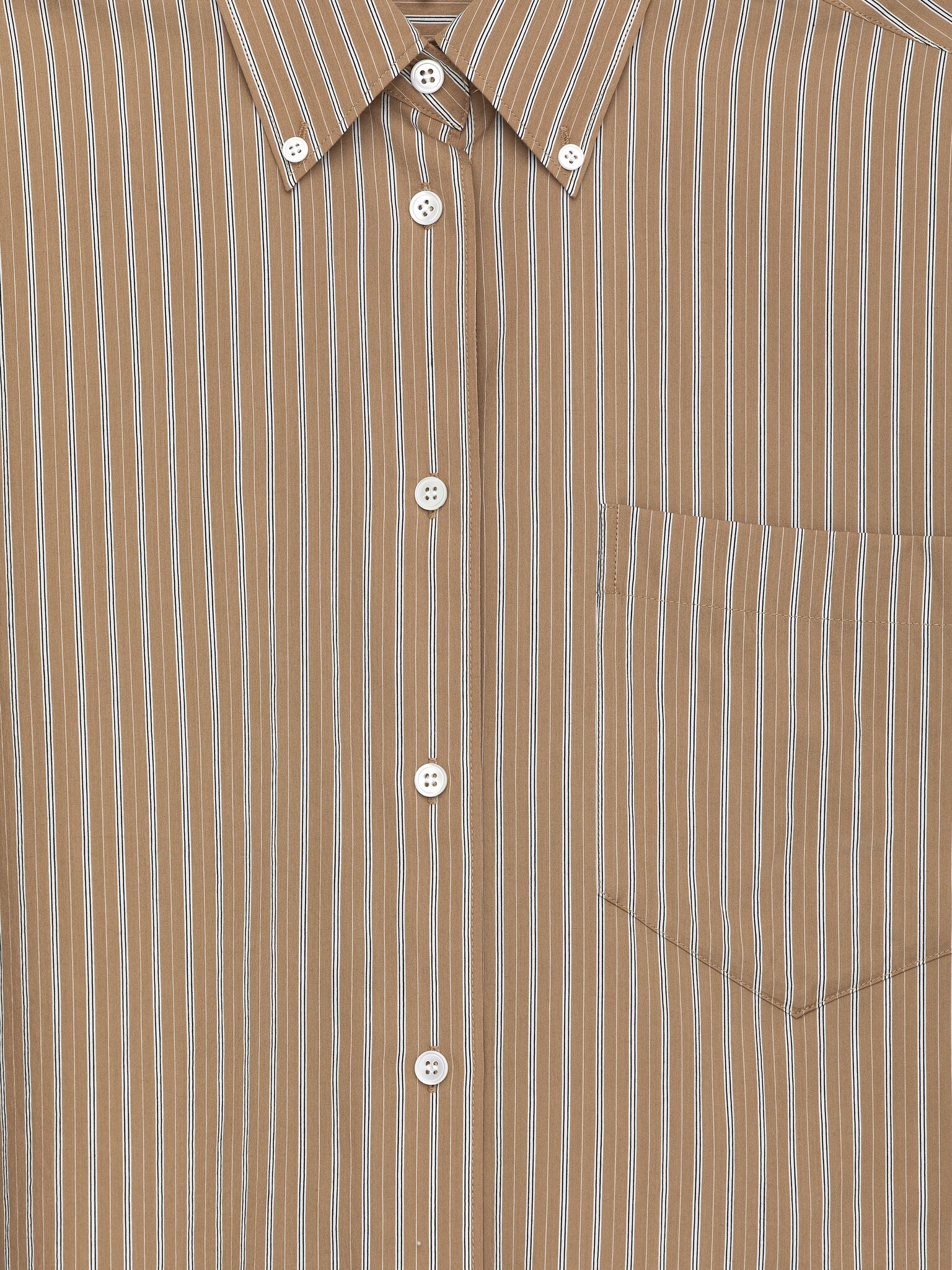 Chemise en coton et soie - Beige/Rayures - 3